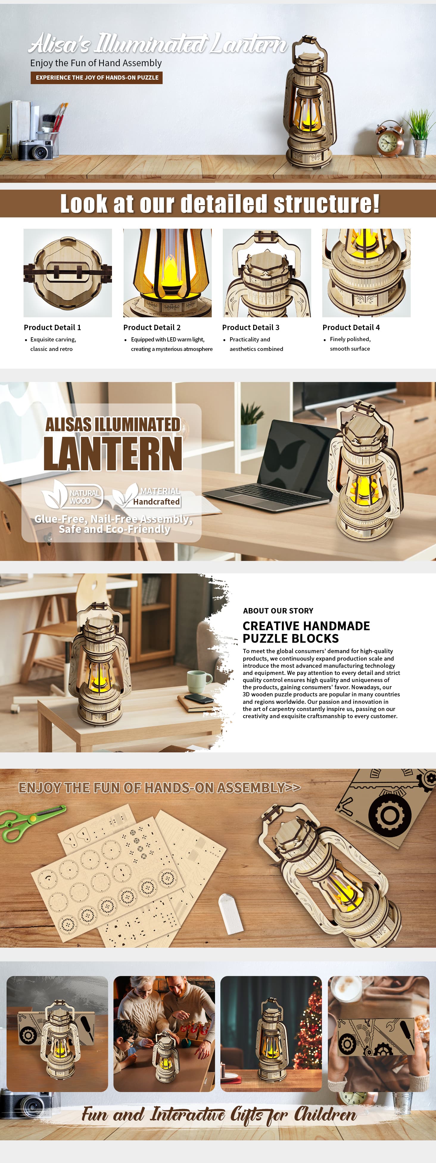 Home Fashion Simple Alisa's Illuminated Lantern Puzzle Toys image 2