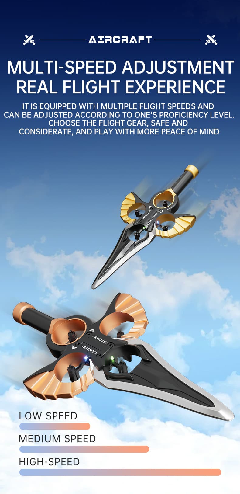 Flying Sword - Golden,Copper Color - Single Battery image 11