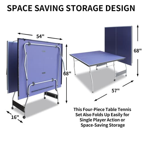 8ft Mid-Size Table Tennis Table Foldable image 9