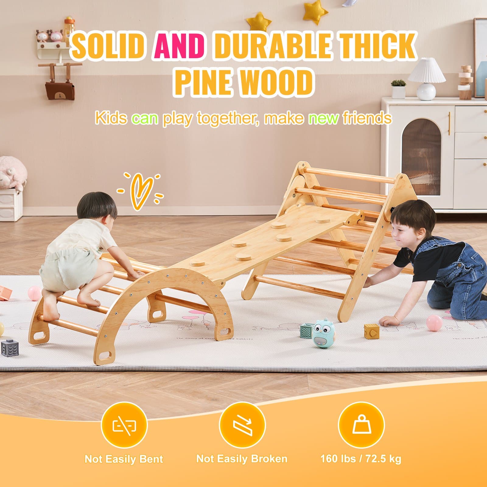 Pikler Triangle Set, 5 In 1 Toddler image 9