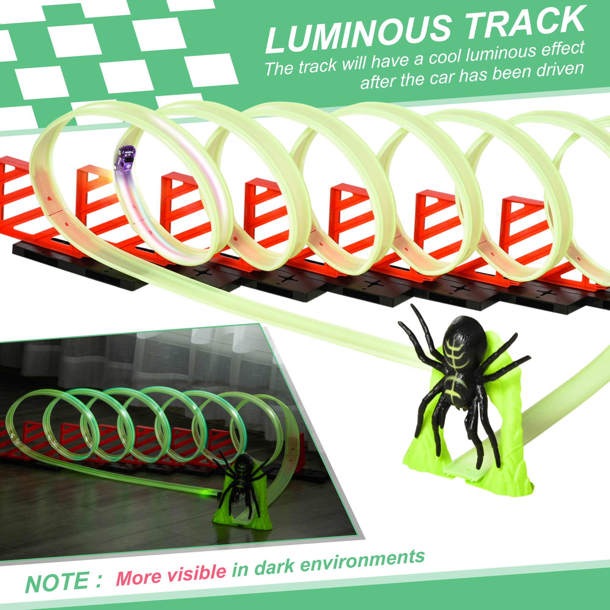 Track Builder Loop Kit Criss-Cross Glowing Race image 4