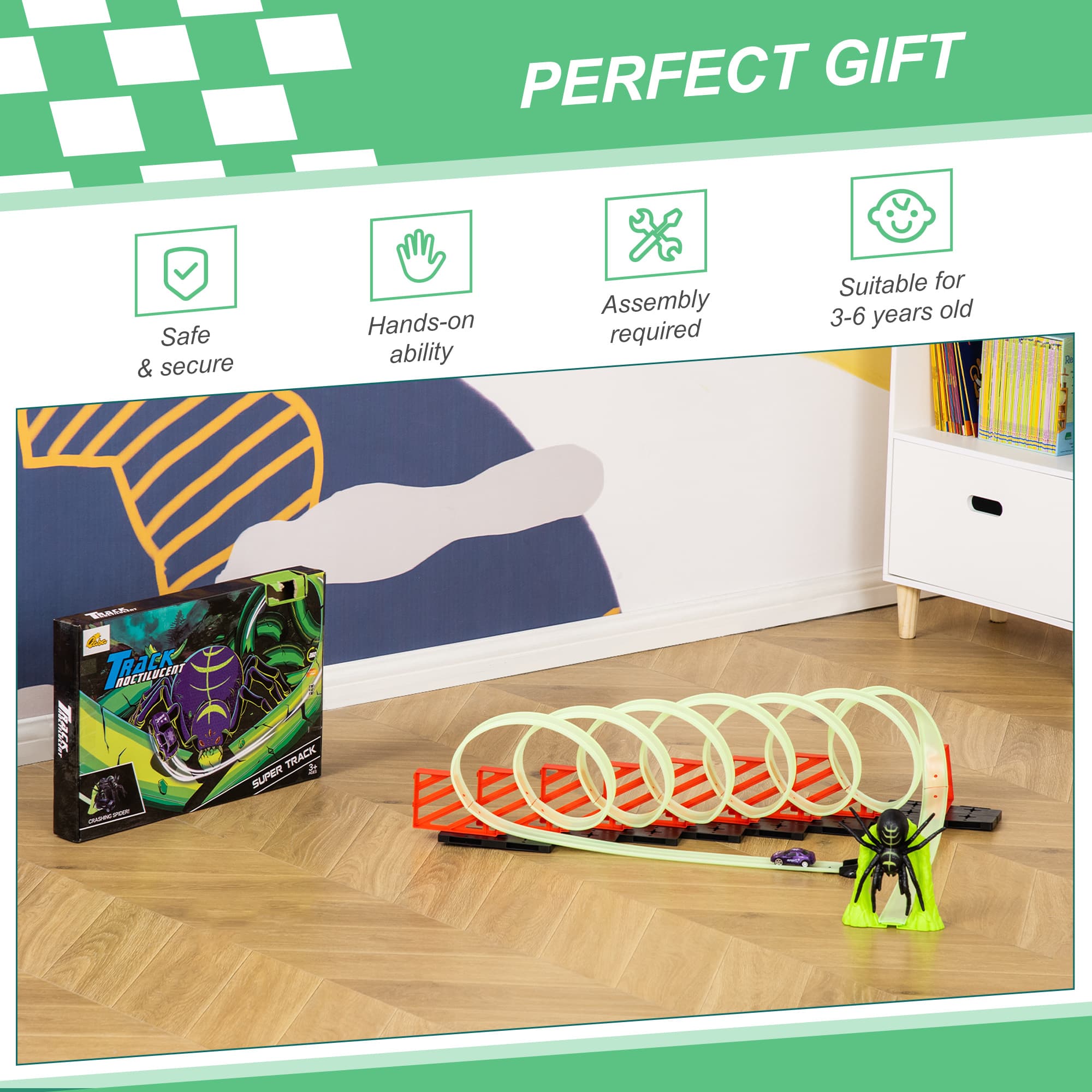 Track Builder Loop Kit Criss-Cross Glowing Race image 5