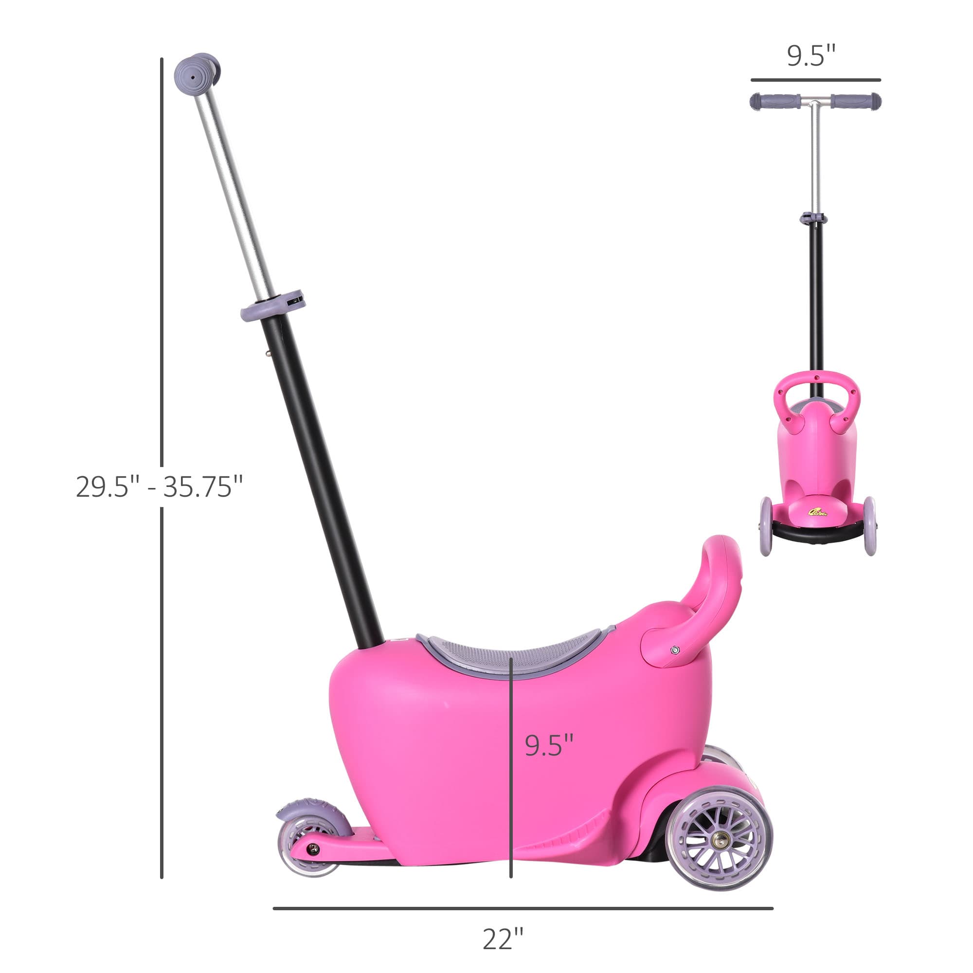 3-in-1 Ride On Push Car, Kids Scooter image 3