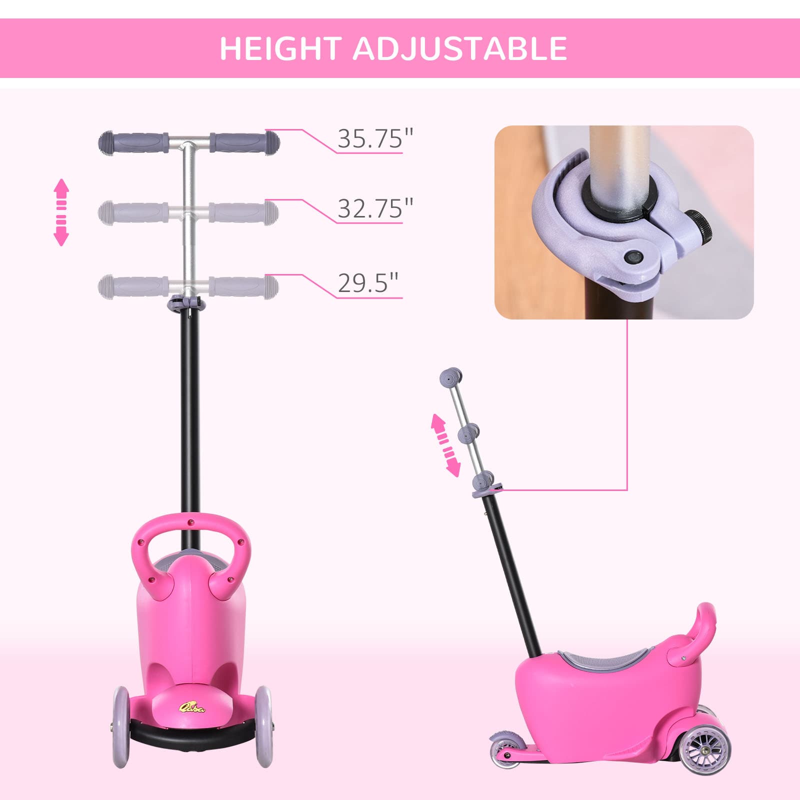 3-in-1 Ride On Push Car, Kids Scooter image 5