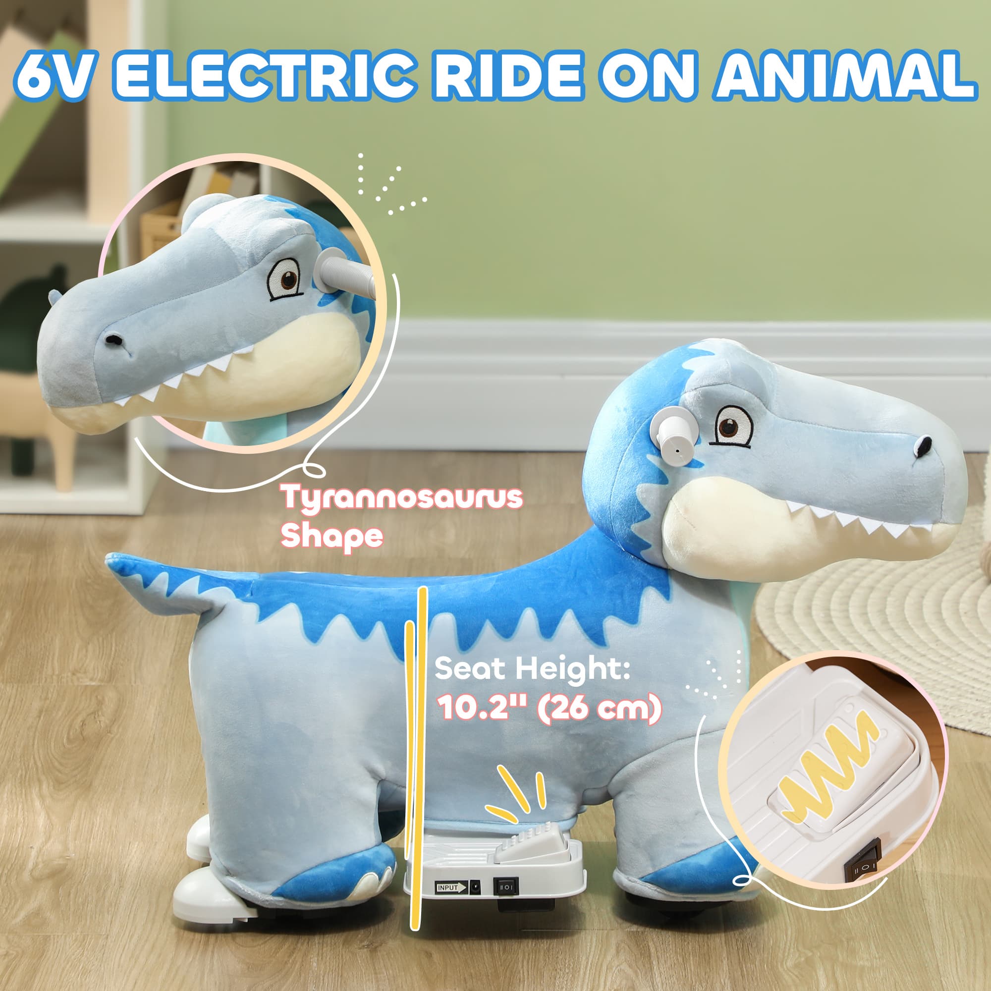 6V Kids Electric Ride on Animal Tyrannosaurus image 4