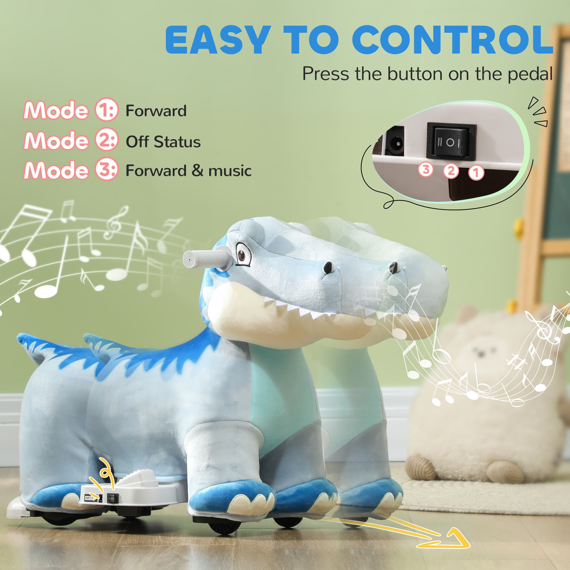 6V Kids Electric Ride on Animal Tyrannosaurus image 6