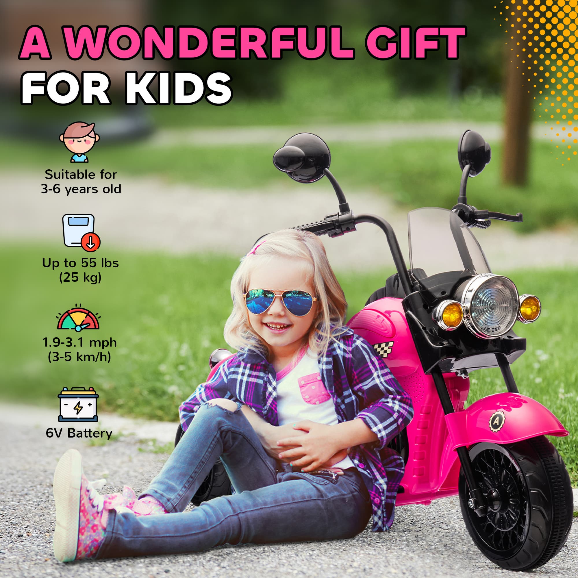 6V 3 Wheel Electric Motorcycle for Kids image 7