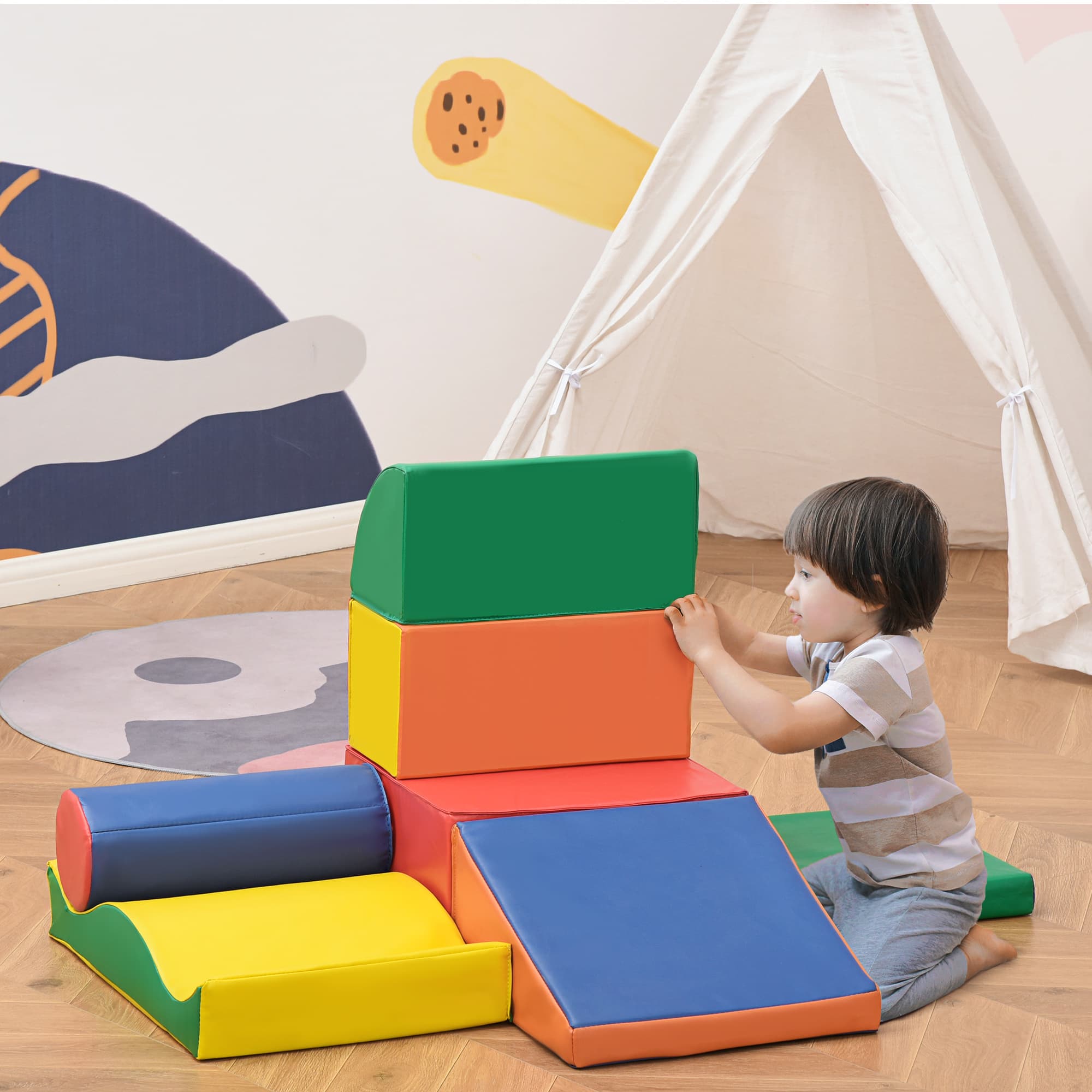 7 Piece PU Leather Soft Play Climbing image 2
