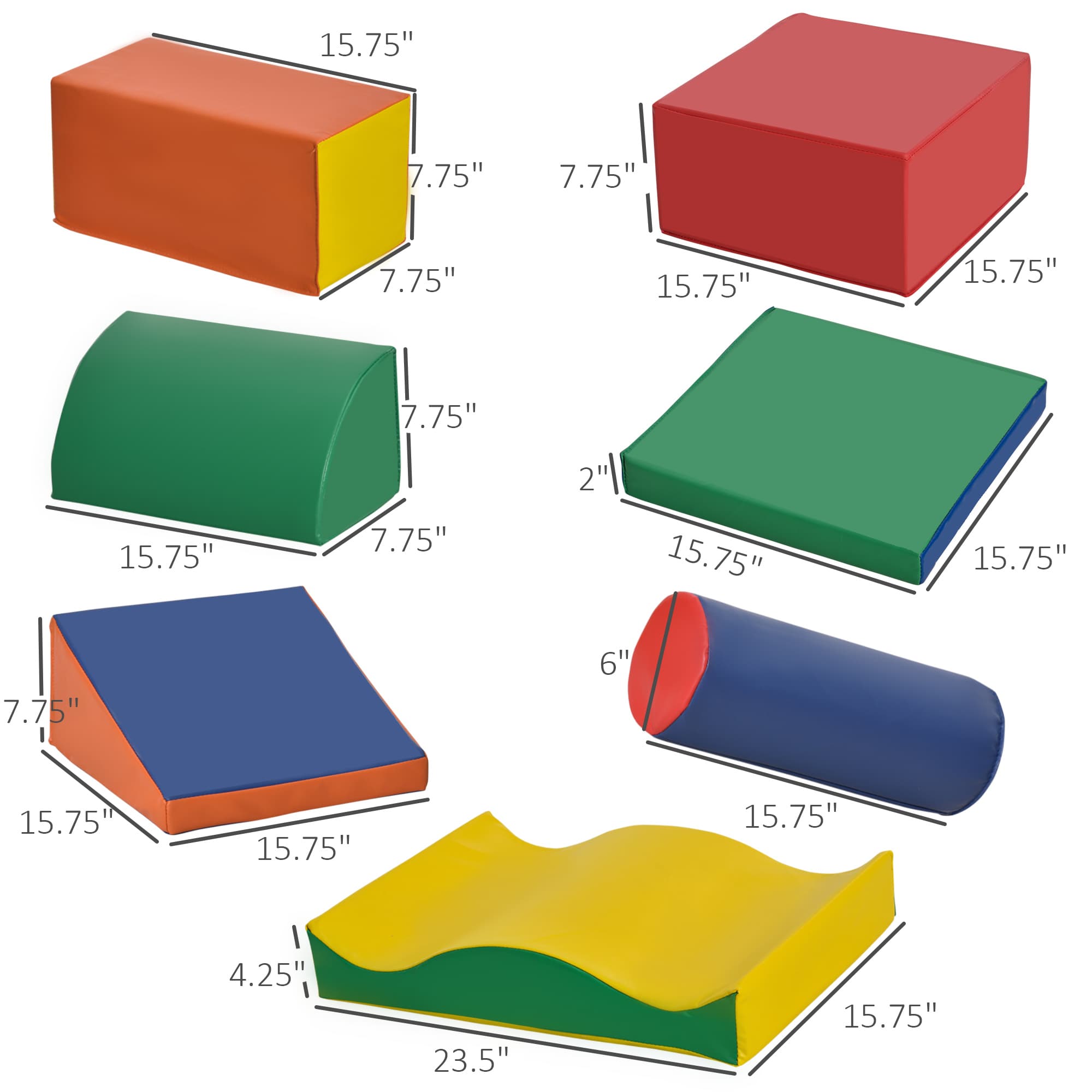 7 Piece PU Leather Soft Play Climbing image 3