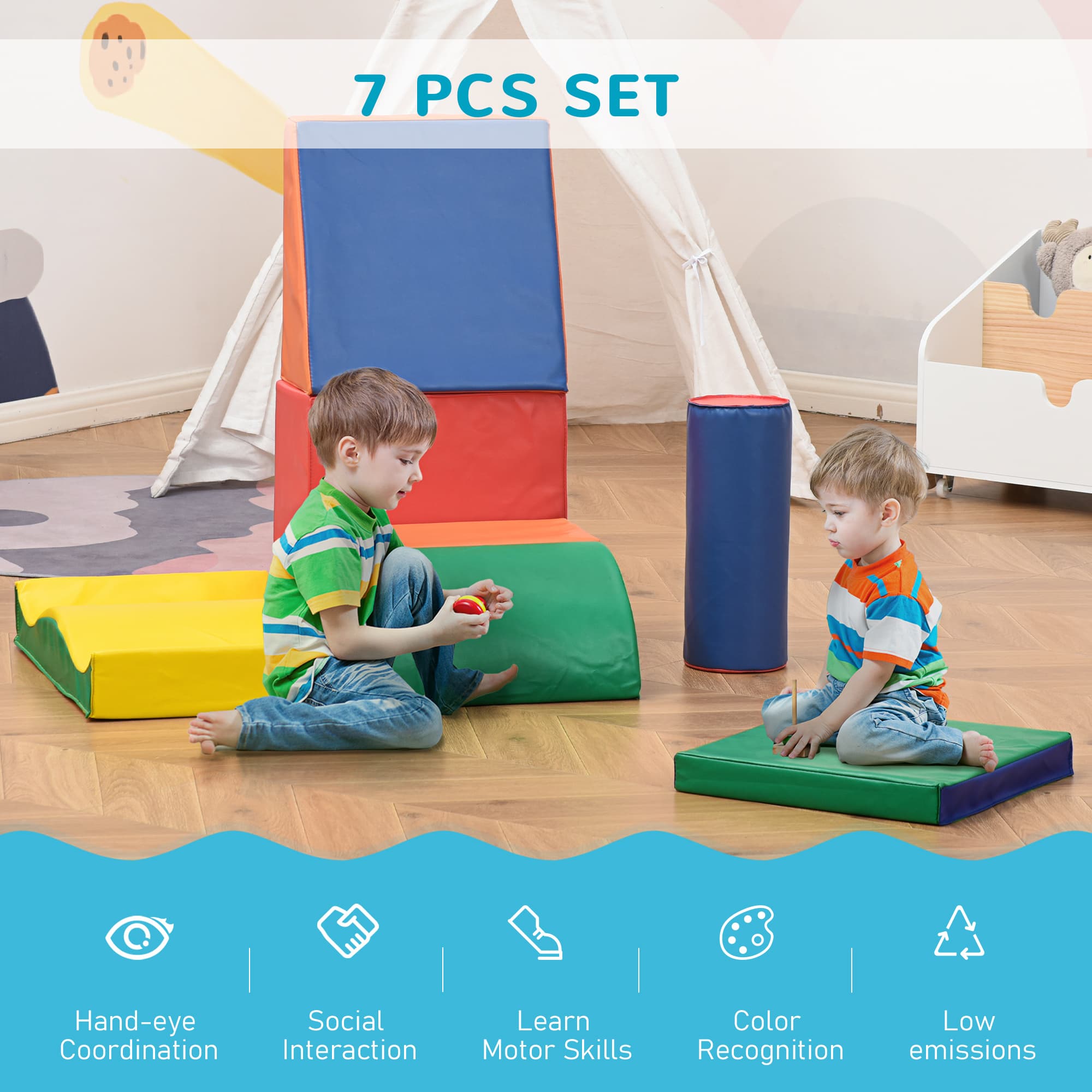 7 Piece PU Leather Soft Play Climbing image 4