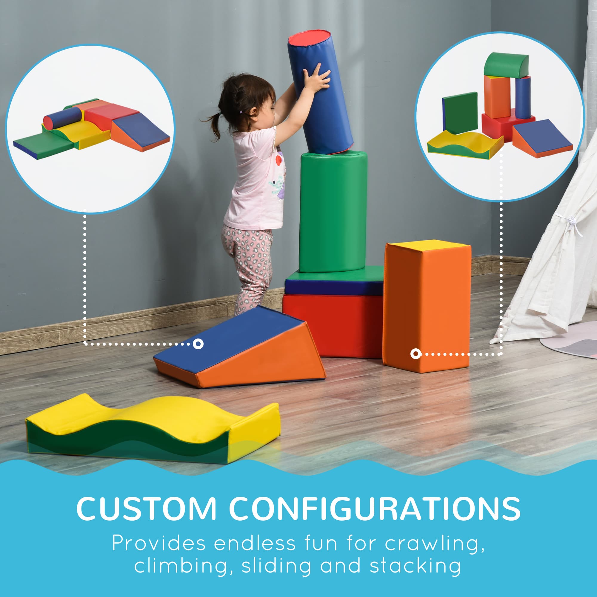 7 Piece PU Leather Soft Play Climbing image 5