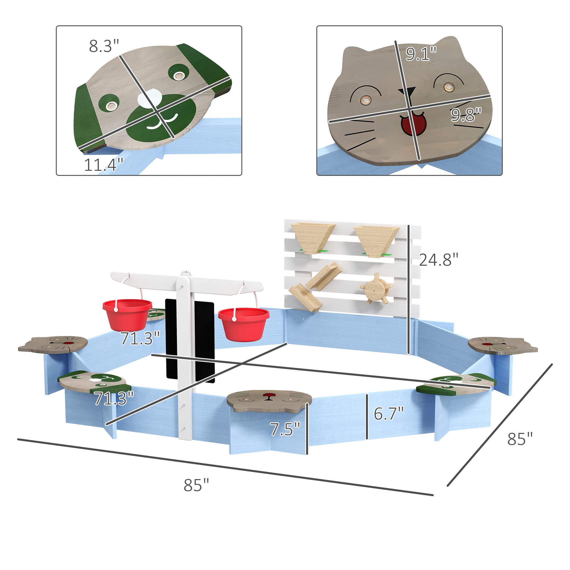 Wooden Sandbox for 3-7 Years, 85" x image 3