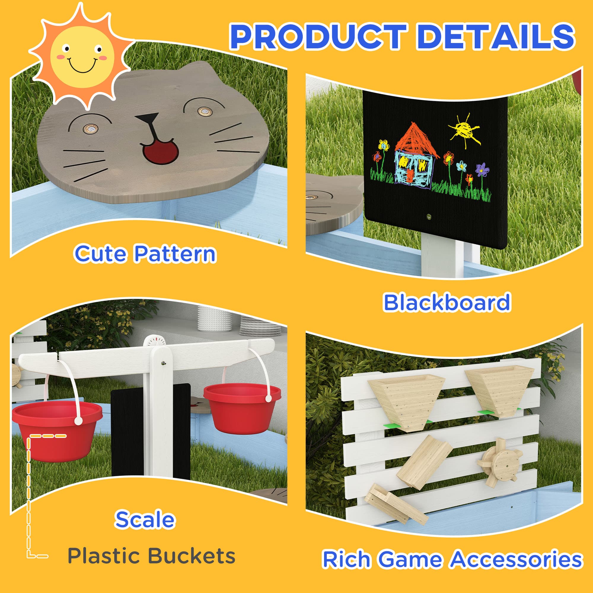 Wooden Sandbox for 3-7 Years, 85" x image 6