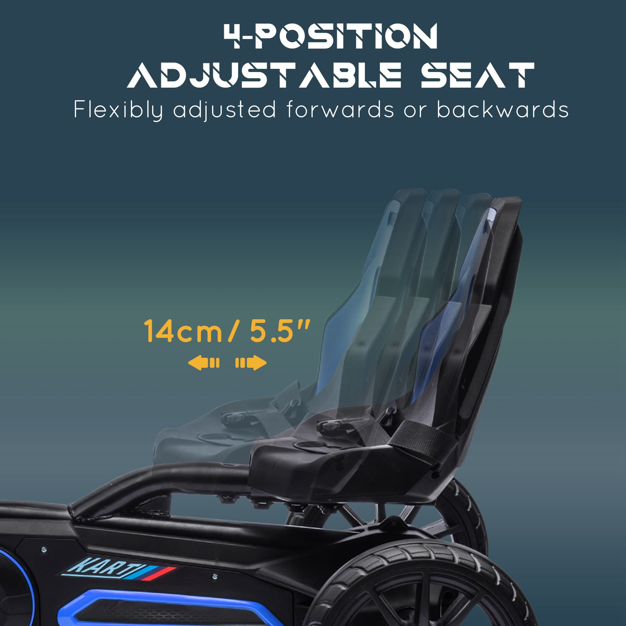 Kids Pedal Go Kart W/ Adjustable Seat image 4