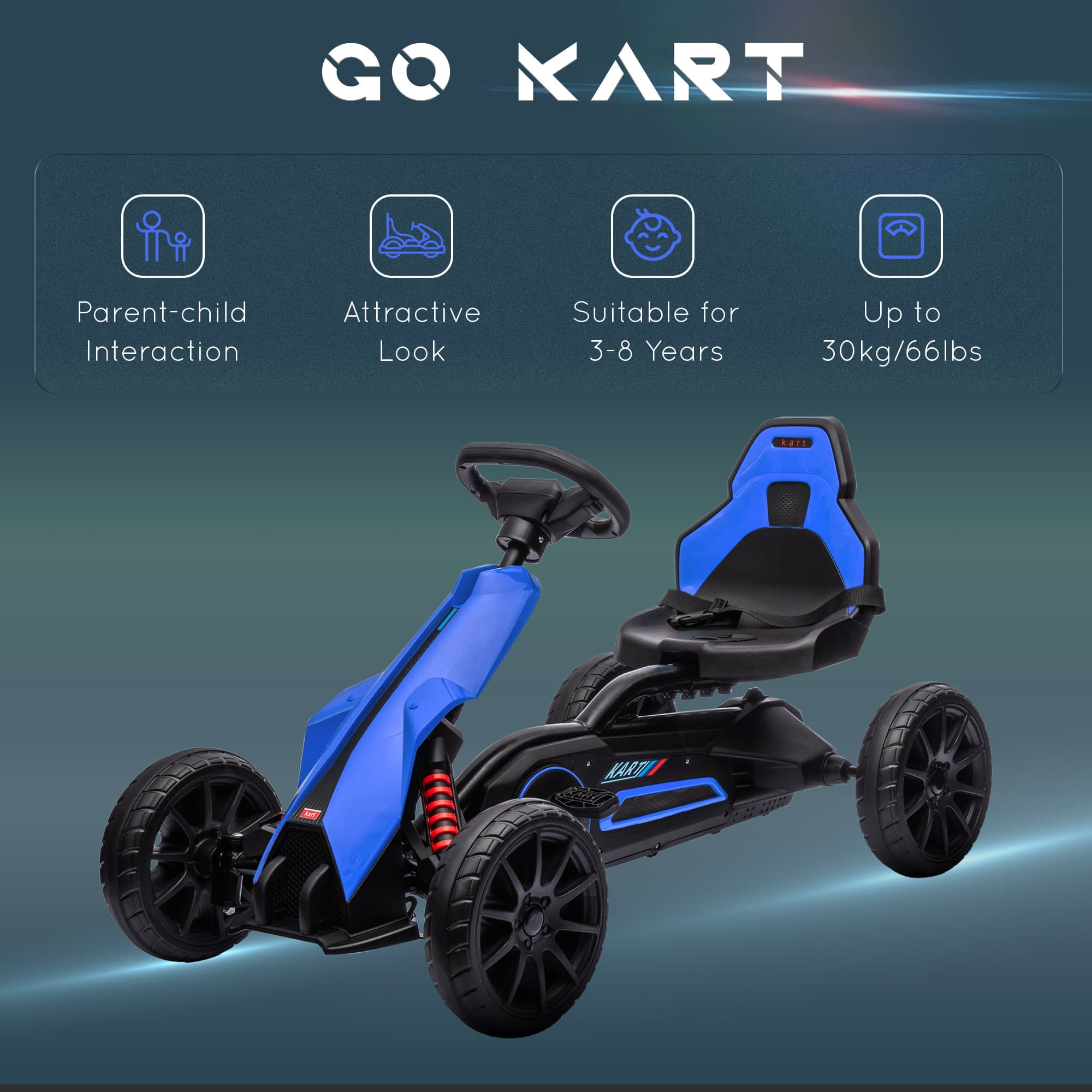 Kids Pedal Go Kart W/ Adjustable Seat image 7