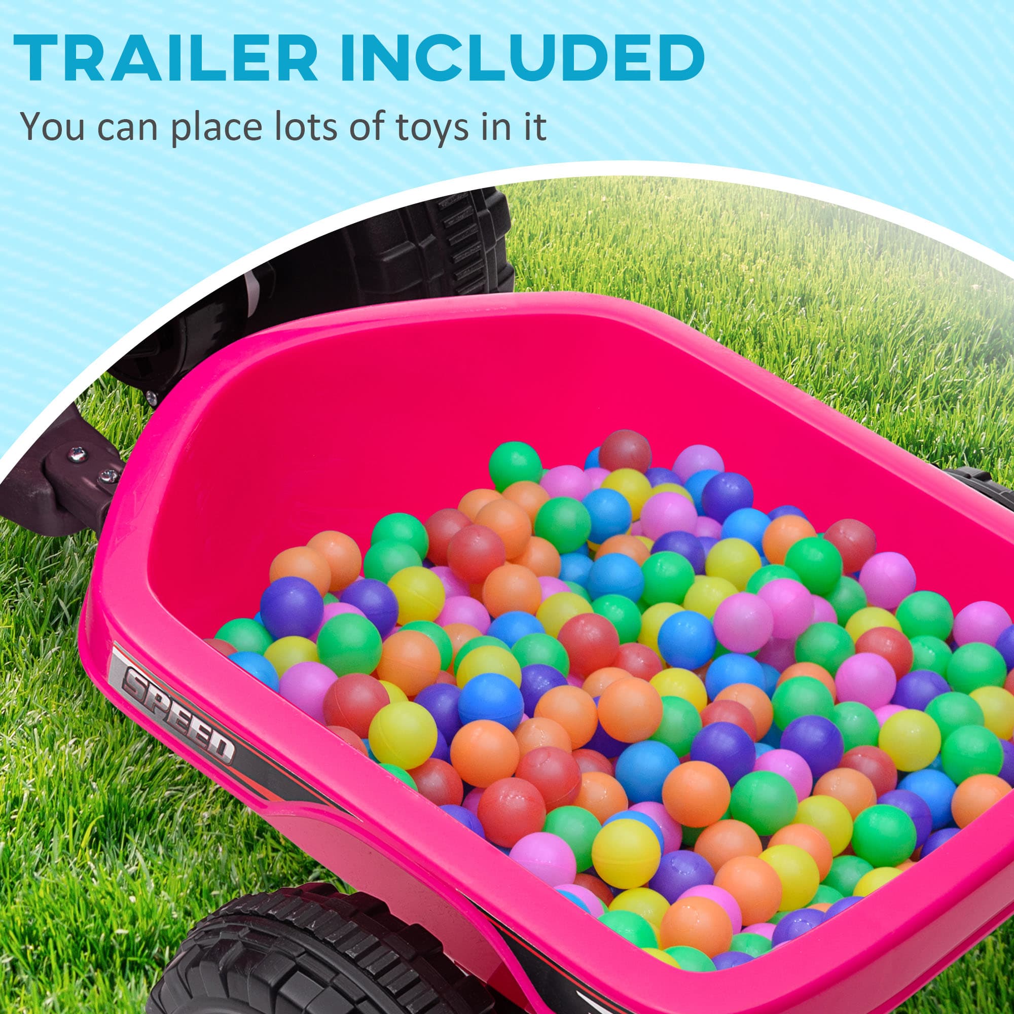 6V Electric Toy Car with Back Trailer image 4
