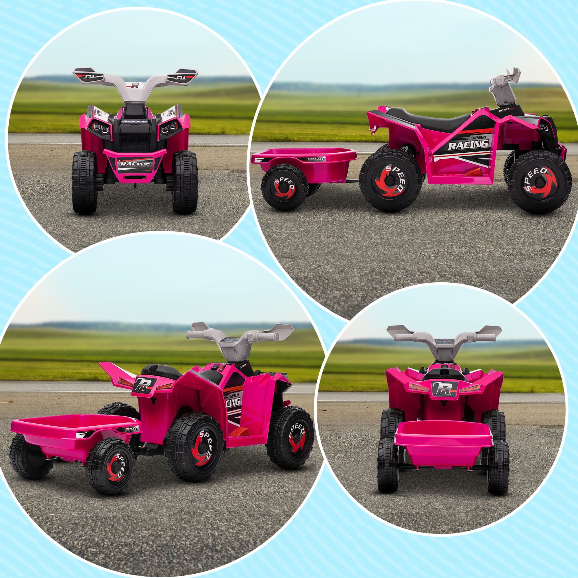 6V Electric Toy Car with Back Trailer image 8
