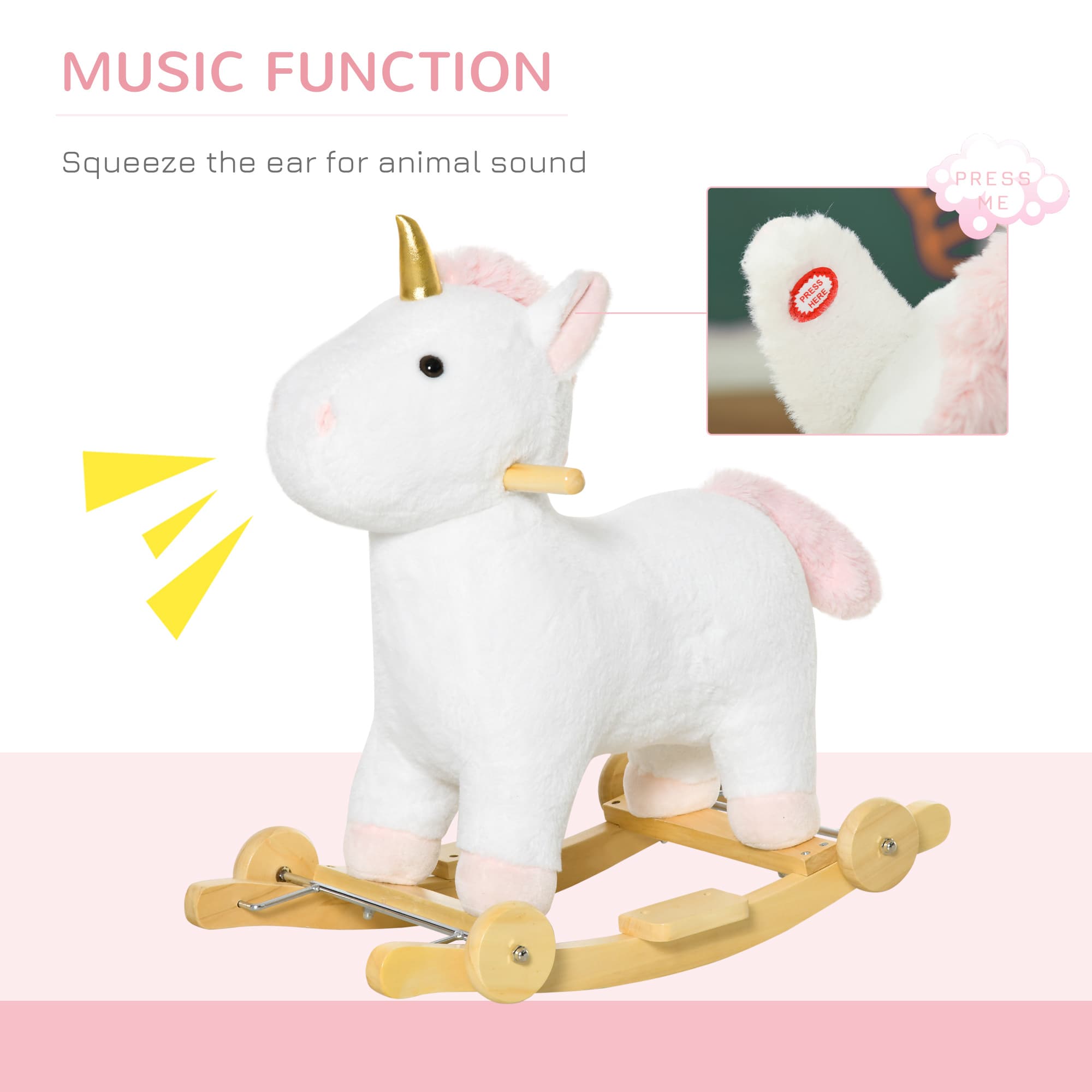2 in 1 Kids Rocking Horse, Rolling image 4