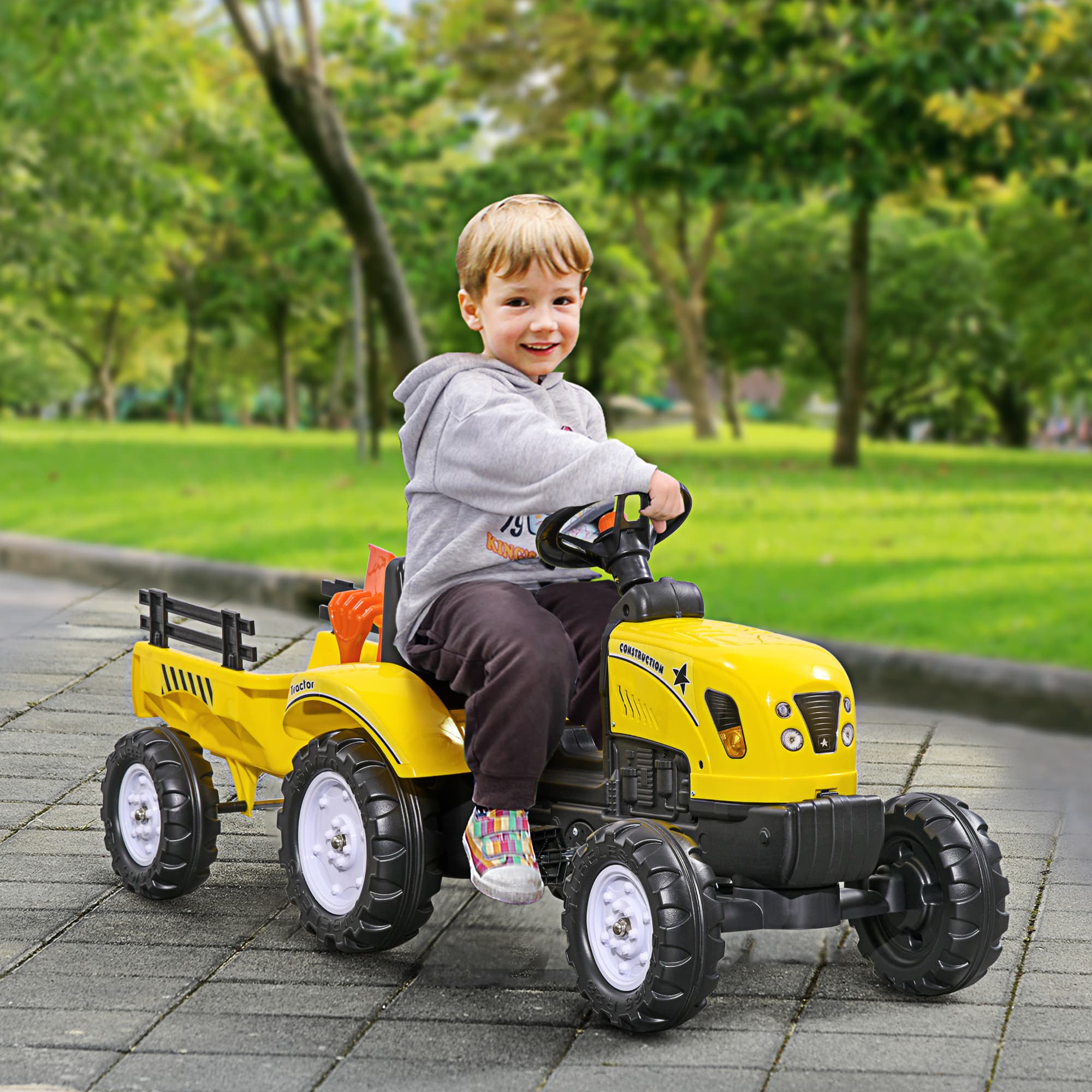 Kids Ride on Tractor with Back Trailer image 2