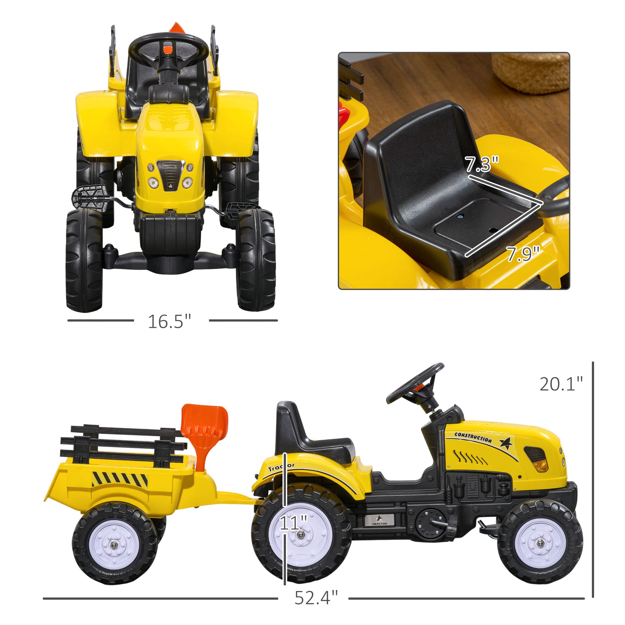 Kids Ride on Tractor with Back Trailer image 3
