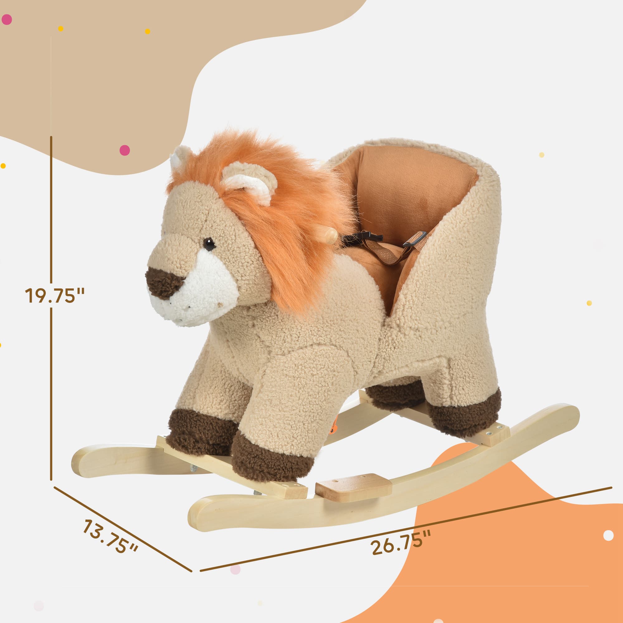 Baby Rocking Horse Lion with Sound, Plush image 3