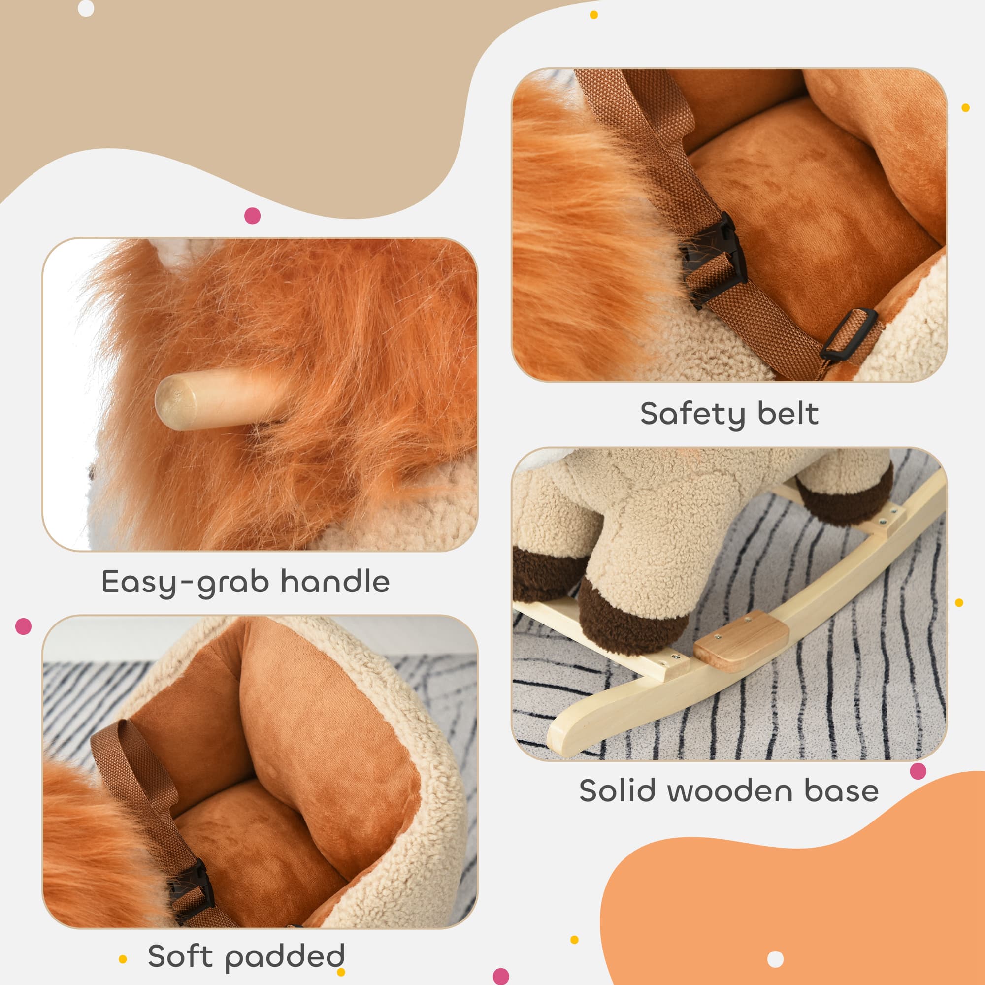 Baby Rocking Horse Lion with Sound, Plush image 6