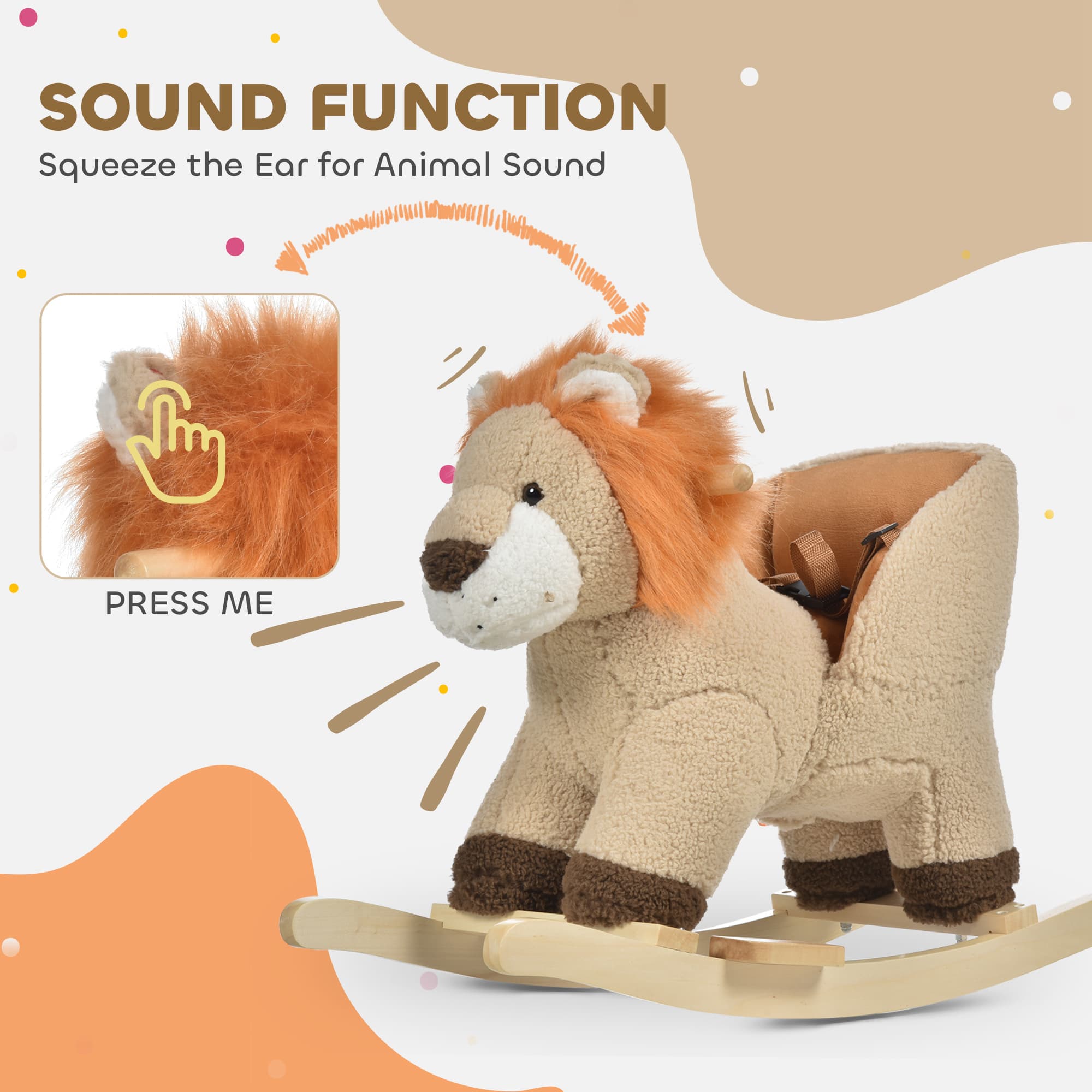 Baby Rocking Horse Lion with Sound, Plush image 7