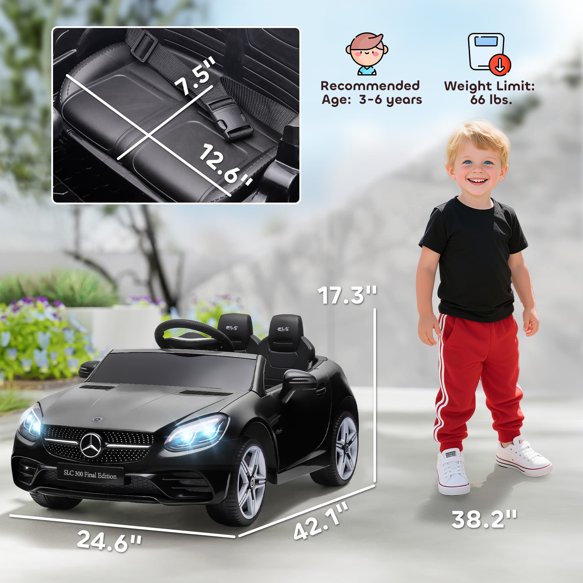 Mercedes SLC 300 Licensed Kids Electric Car image 3