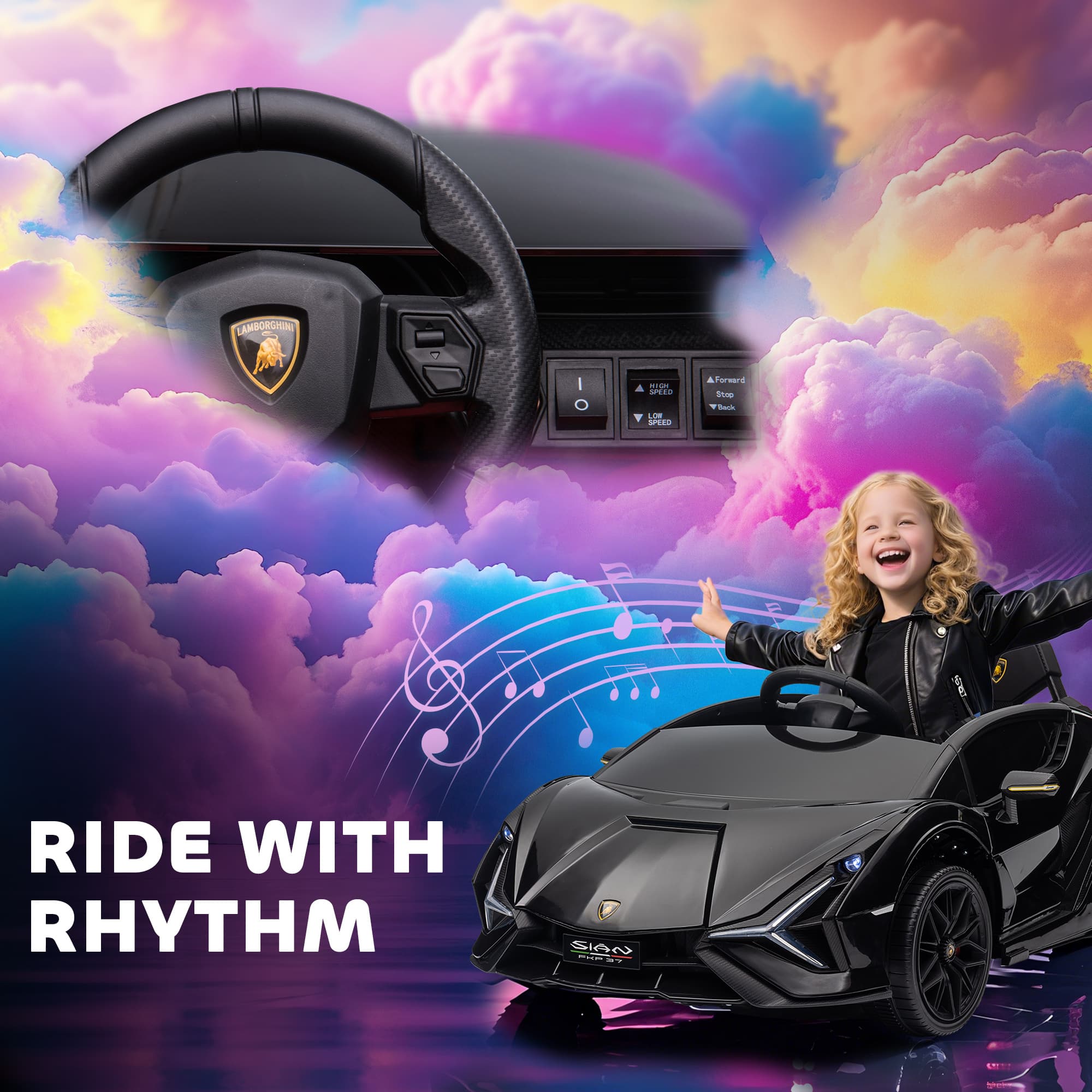 12V Lamborghini SIAN Licensed Electric Car for image 7