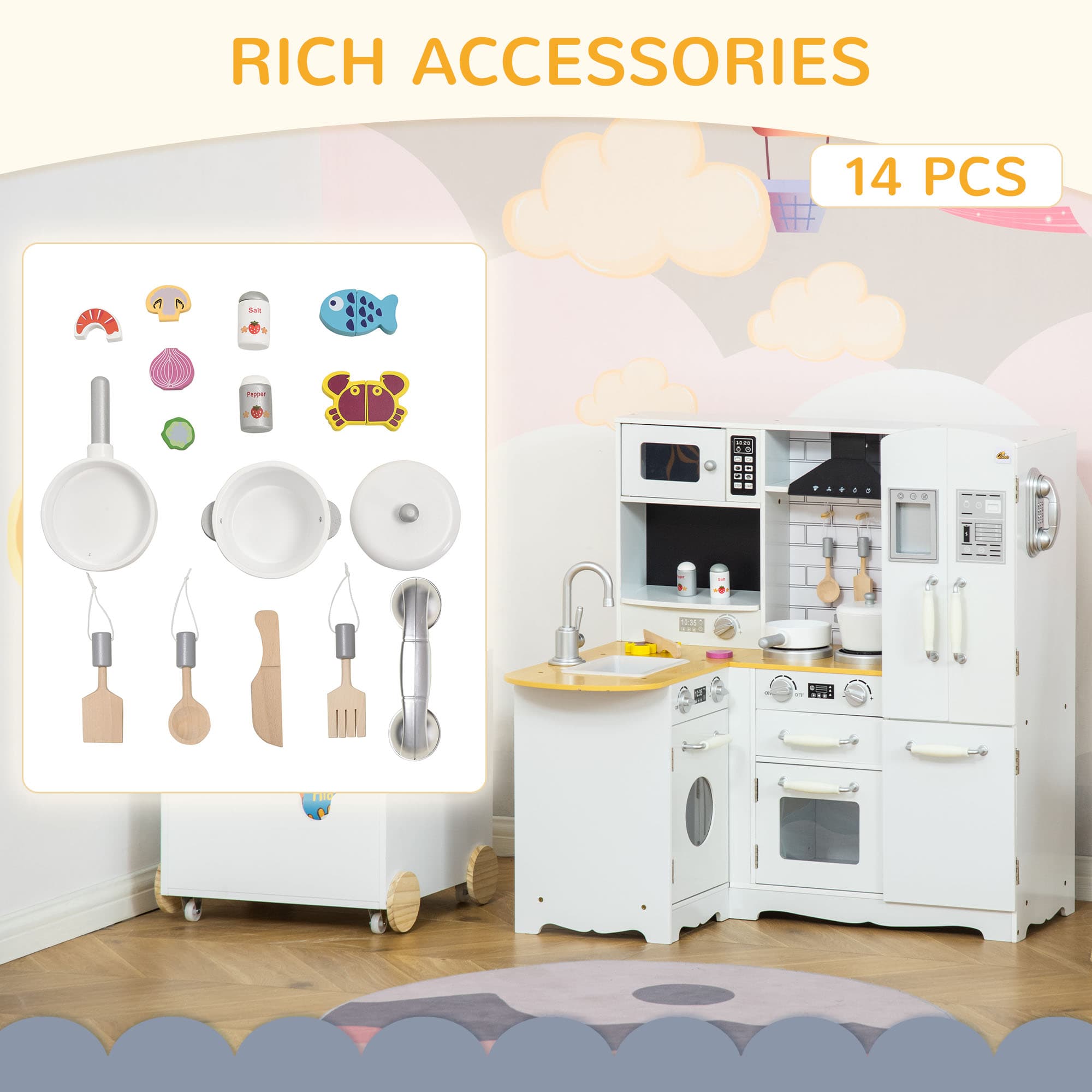 Large Play Kitchen with Full Set of image 6