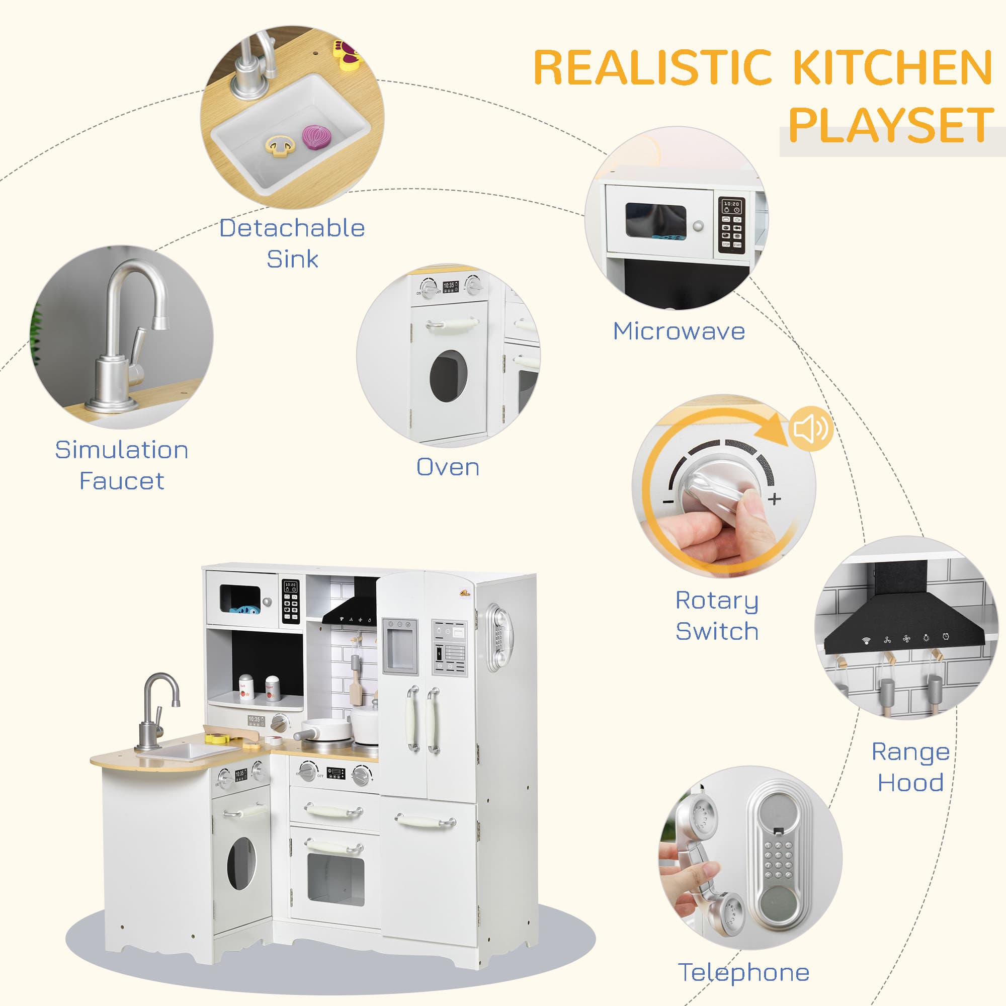 Large Play Kitchen with Full Set of image 7