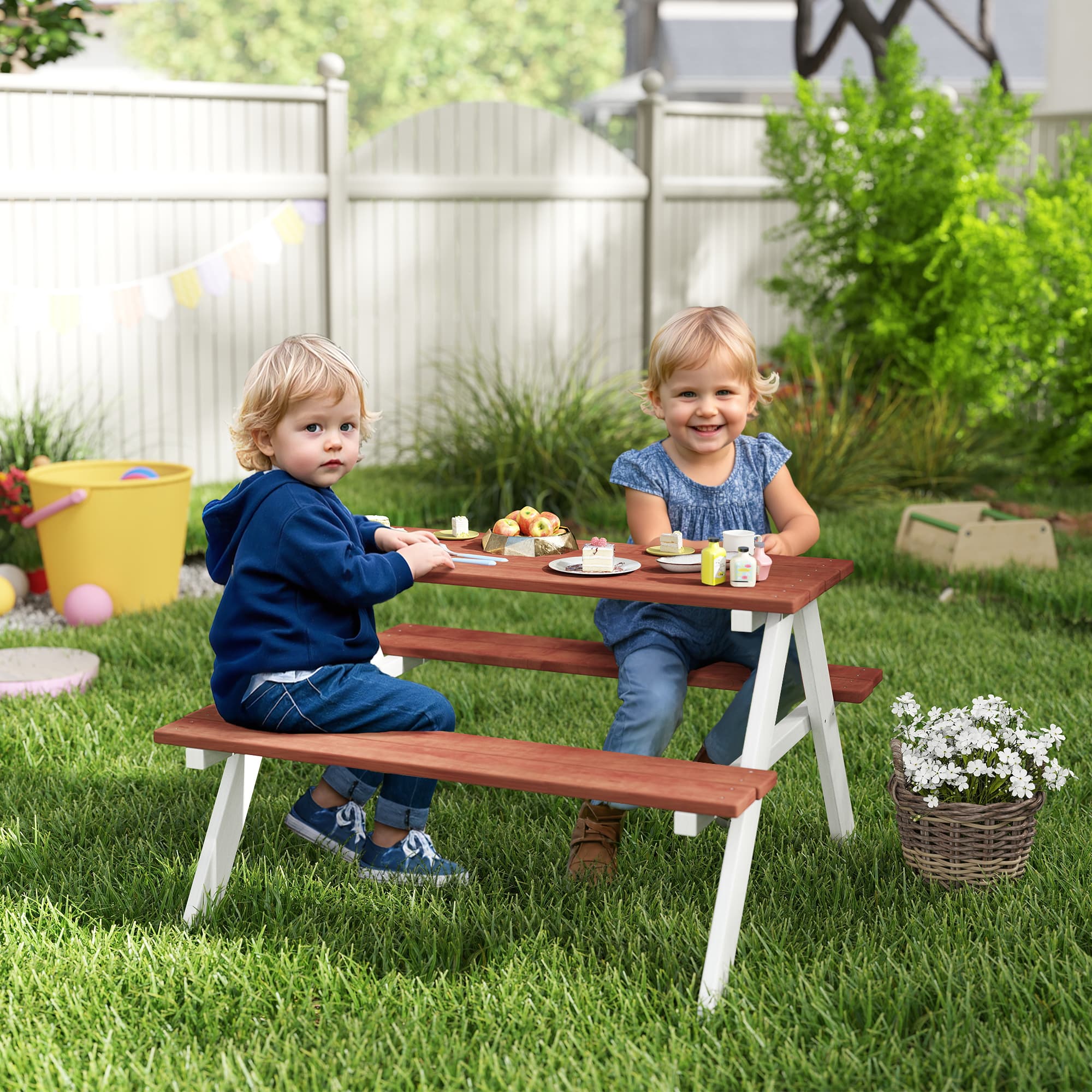 Kids Picnic Table Set, Wooden Table image 2