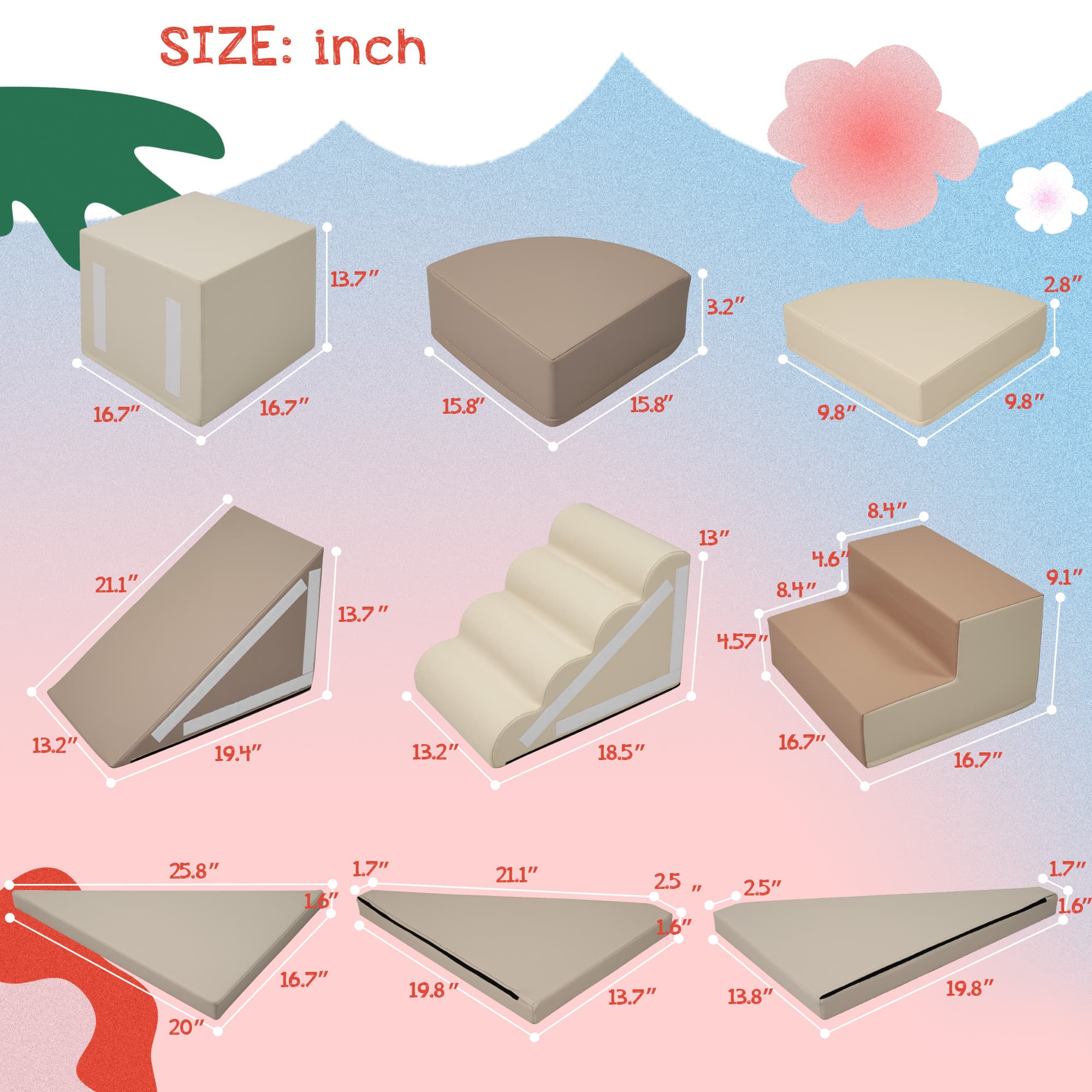 9-Piece Kids Climb & Crawl Soft Foam image 14