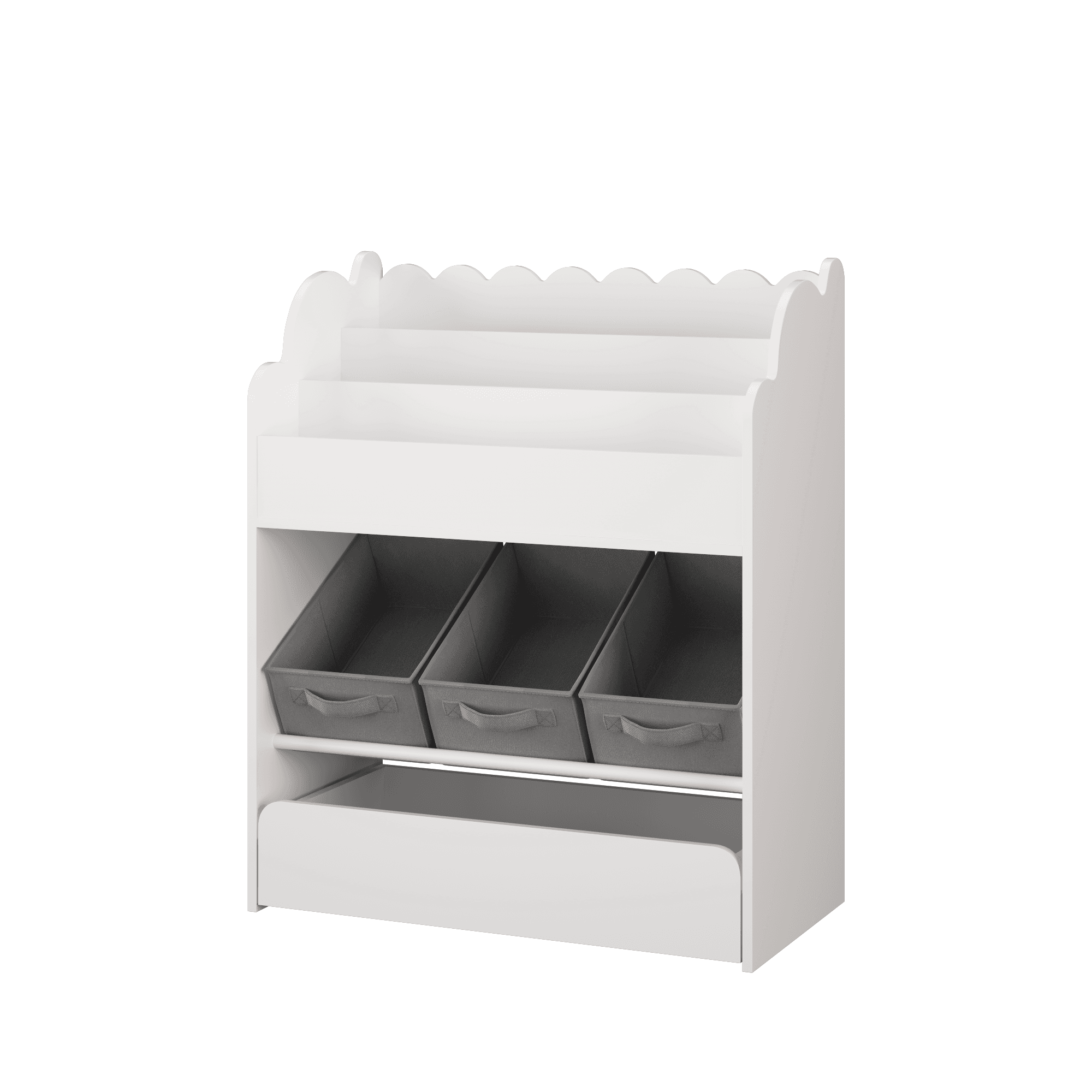 Kids Bookshelf With Storage Bins And Drawer image 9