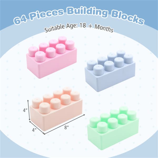 64 PCS Building Blocks Set For Toddlers image 5