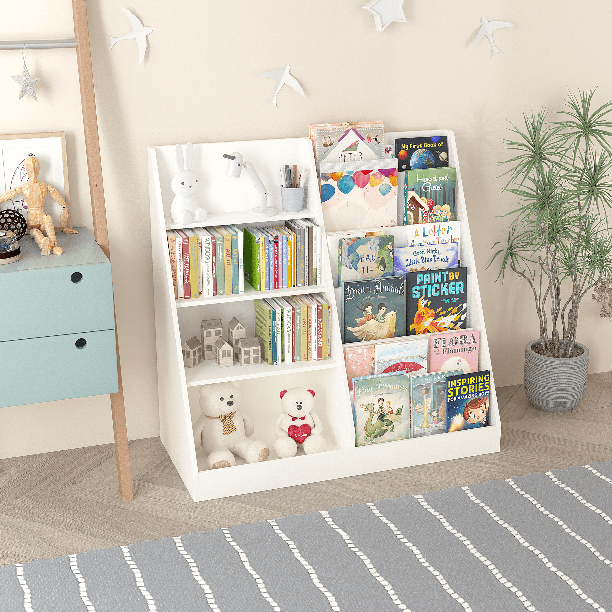 Kids Bookshelf And Toy Storage Organizer, Multifunctional image 7