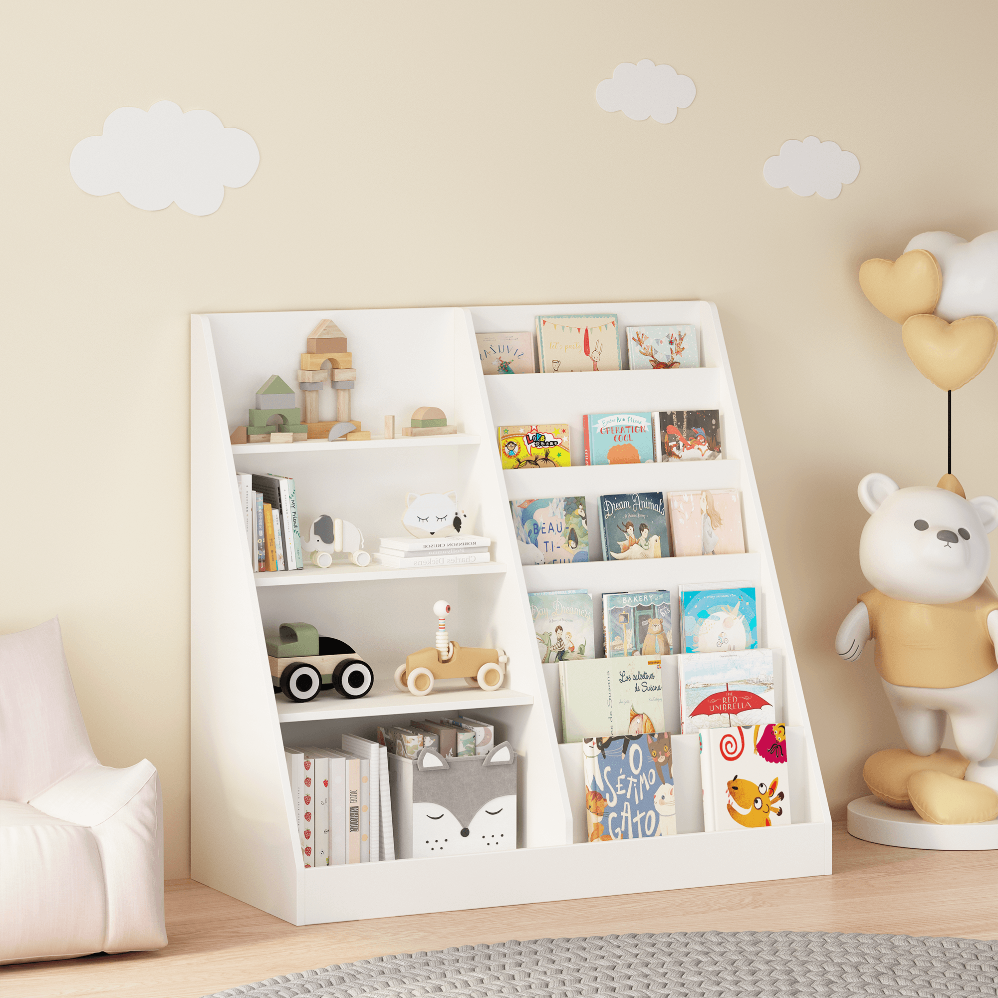 Kids Bookshelf And Toy Storage Organizer, Multifunctional image 3