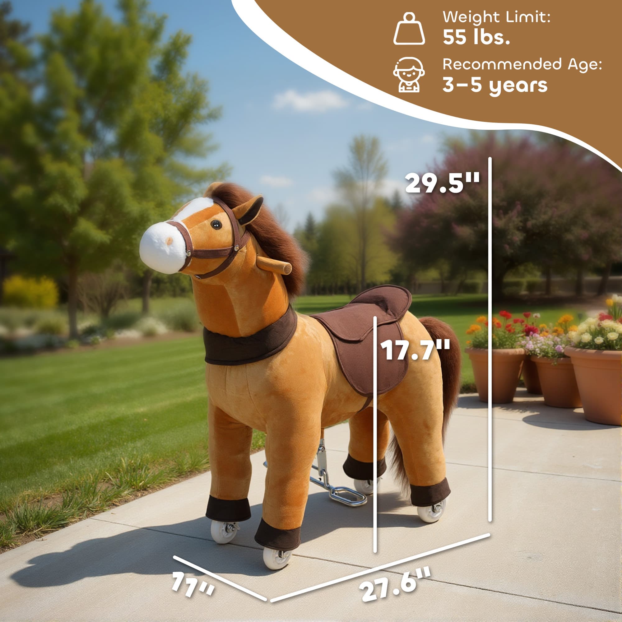 Ride on Horse, Plush Riding Pony for image 3