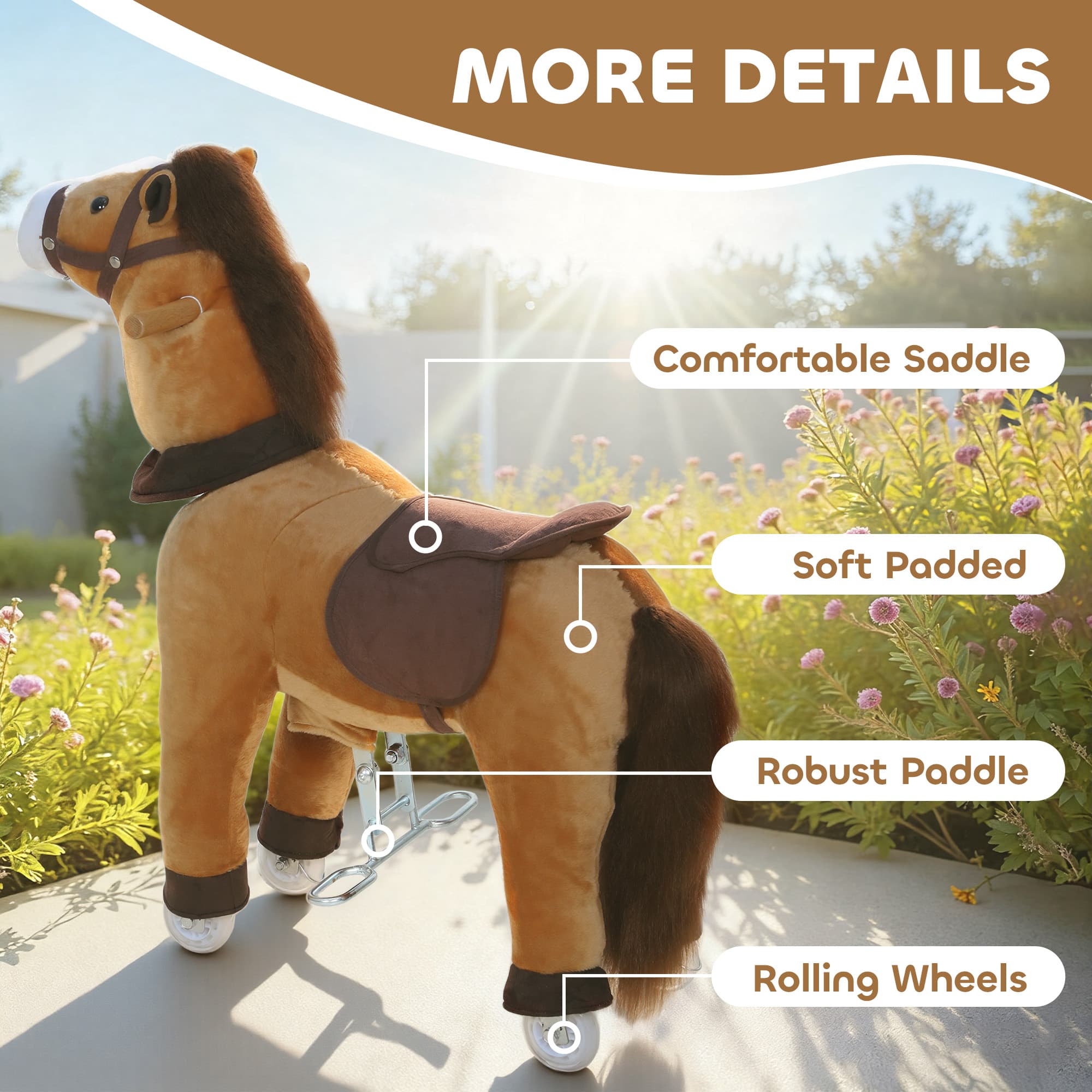 Ride on Horse, Plush Riding Pony for image 6