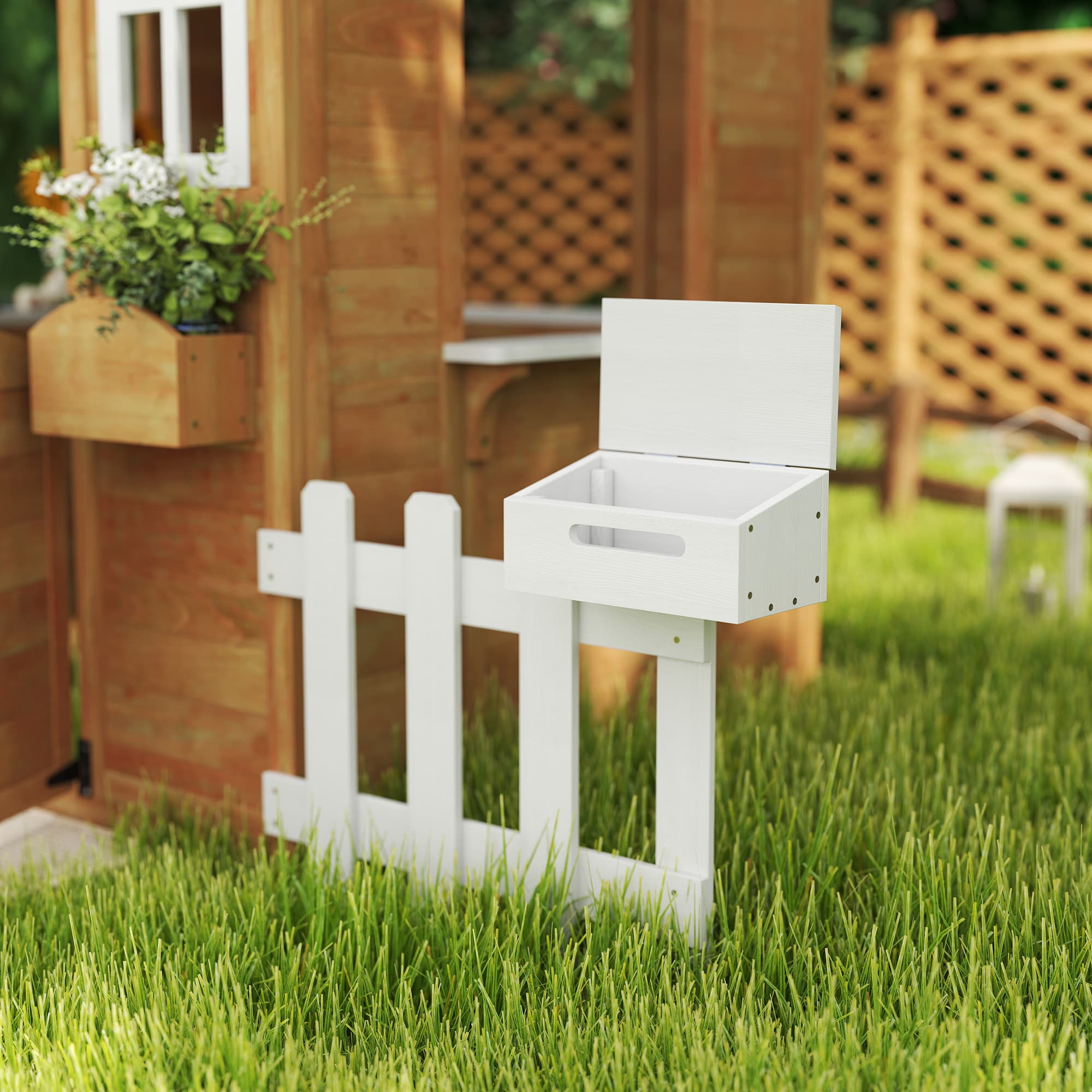 Outdoor Playhouse for Kids Wooden Cottage with image 8