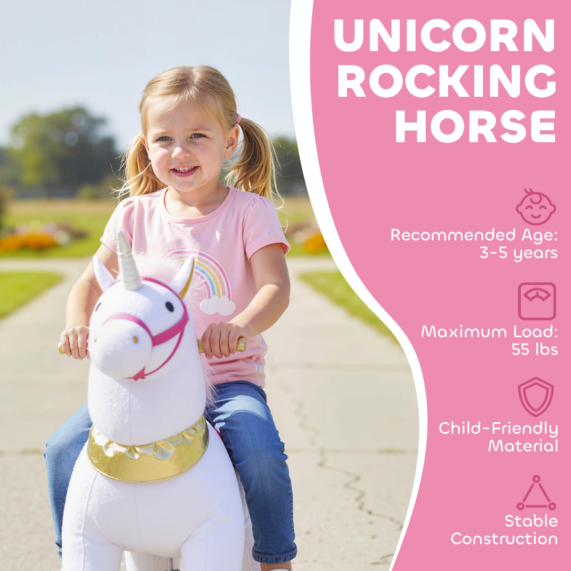 Ride on Unicorn Toy for Kids 3-5 image 4