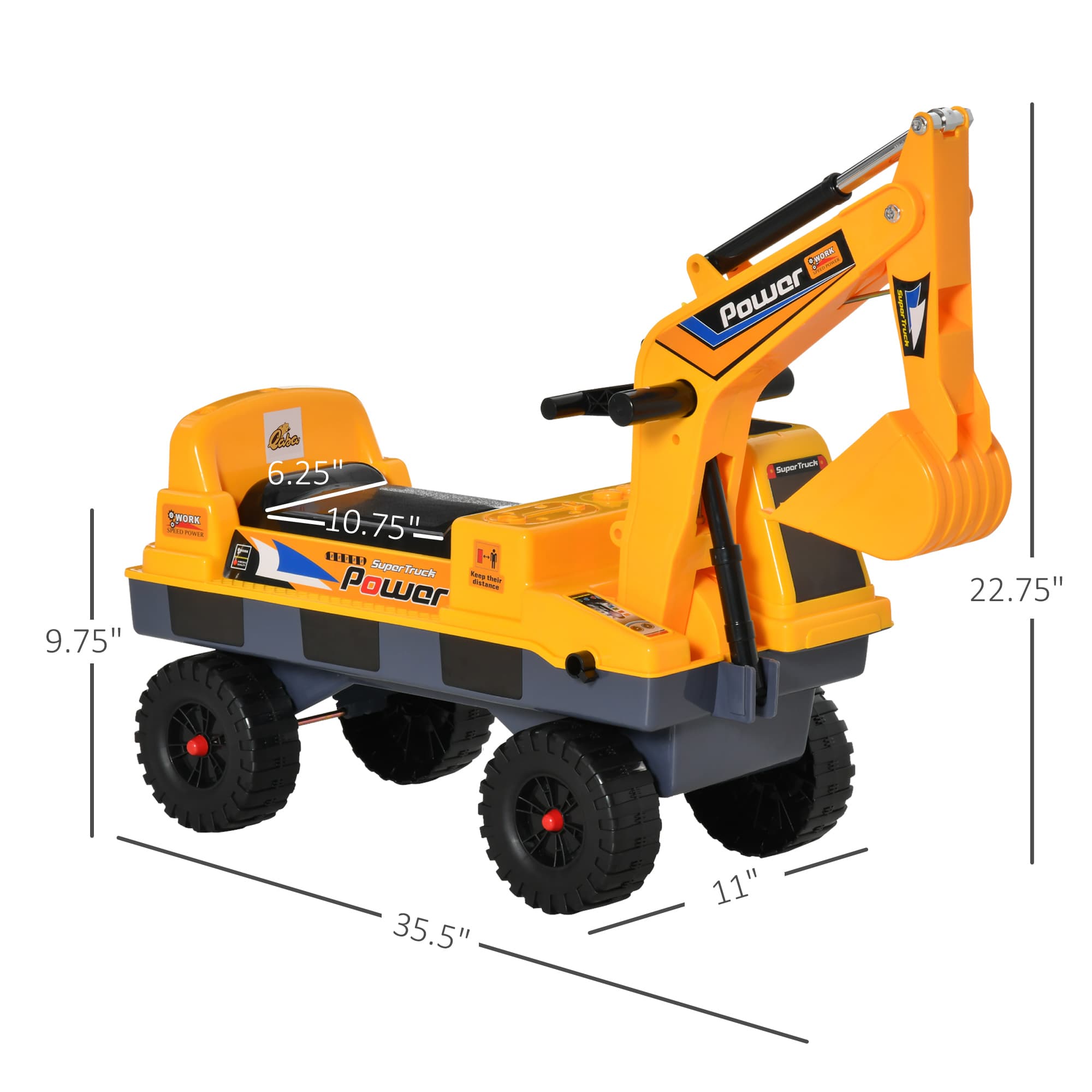2-in-1 Kids Ride-On Excavator with Helmet, Claw & Storage – Construction Digger Toy with Lights & Music