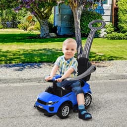 3 In 1 Push Cars for Toddlers Kid Ride on Push Car Stroller Sliding Car with Horn Music Light Function Secure Bar Ride on Toy for Boy Girl 18-36 Months, Blue thumbnail 3