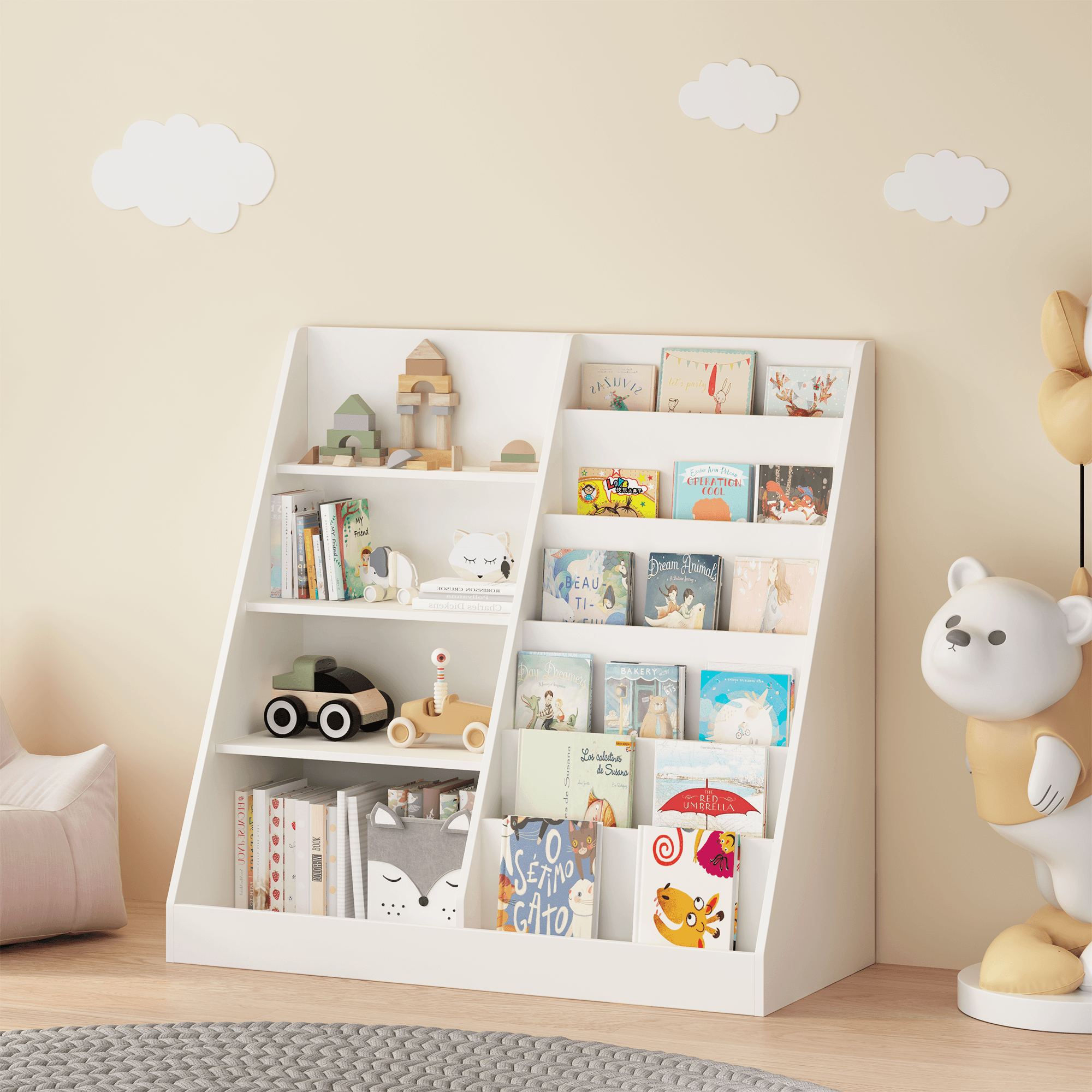 Kids Bookshelf And Toy Storage Organizer, Multifunctional image 21