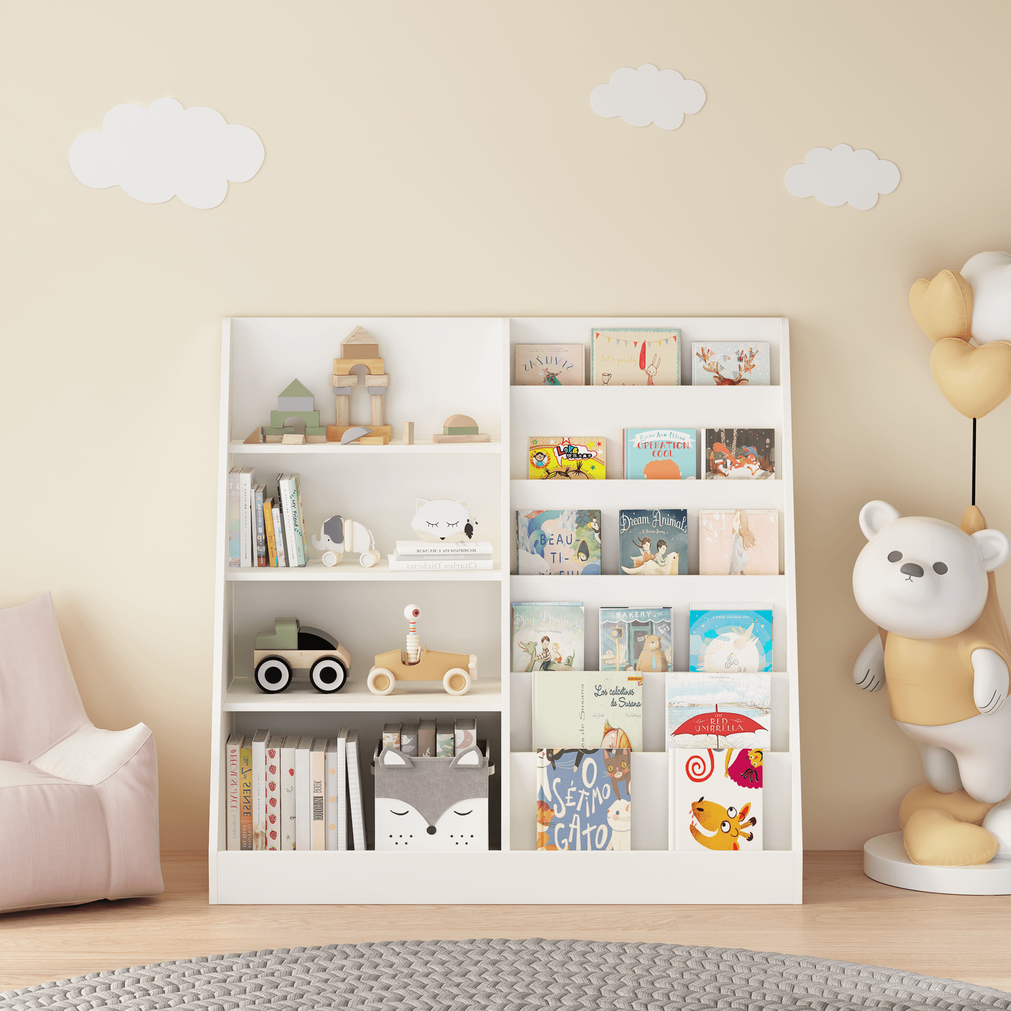 Kids Bookshelf And Toy Storage Organizer, Multifunctional image 2
