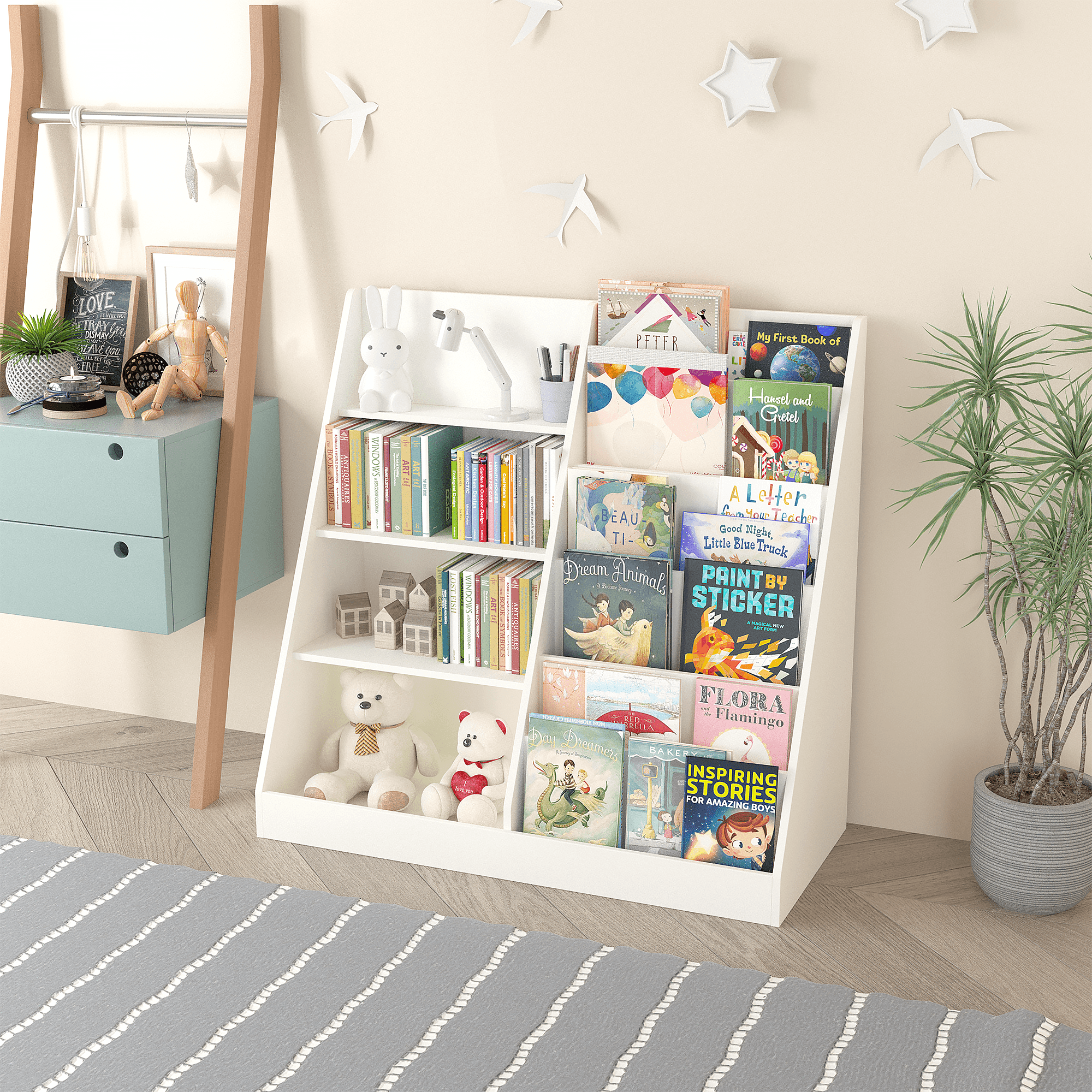 Kids Bookshelf And Toy Storage Organizer, Multifunctional image 5