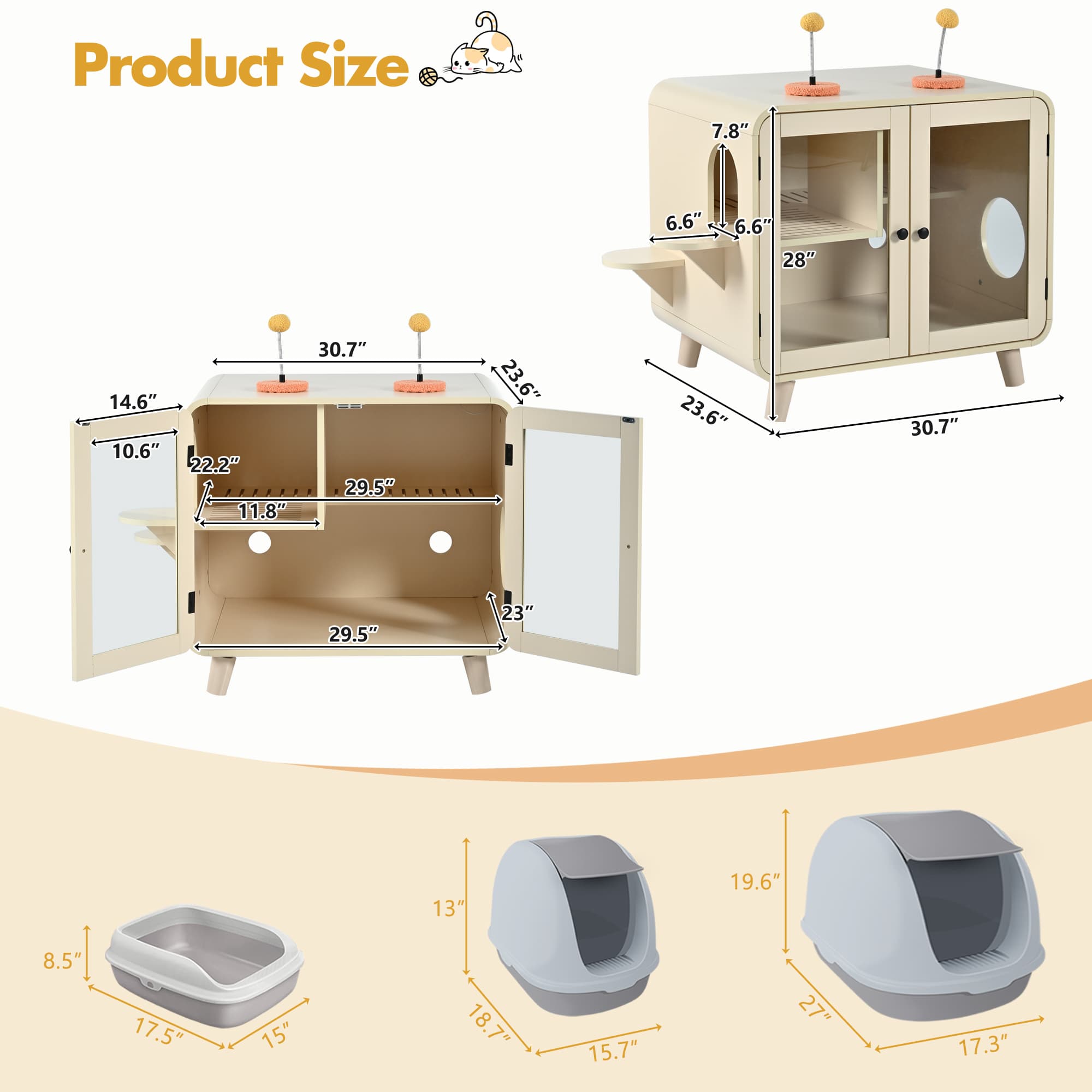 Cat Hidden Litter Box Enclosure With RGB image 10