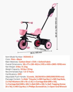 Toddler Tricycle & Stroller For 18 Months To 5 Year Old, Kids Trike With Parent Push Handle, Adjustable Seat & Storage For Outdoor Play, Tricycle For Toddlers, Birthday Toy For Boys And Girls thumbnail 1