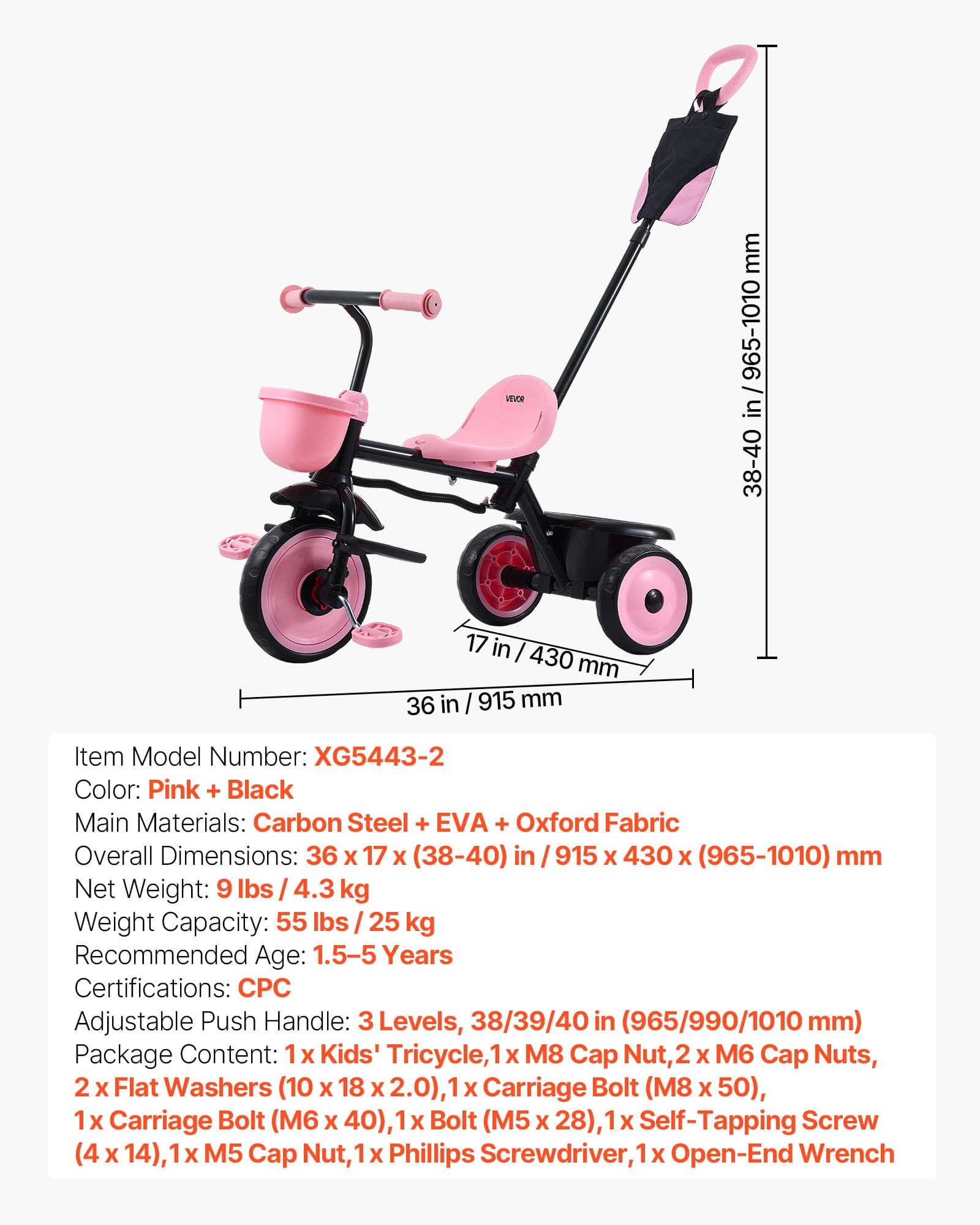 Toddler Tricycle & Stroller For 18 Months To 5 Year Old, Kids Trike With Parent Push Handle, Adjustable Seat & Storage For Outdoor Play, Tricycle For Toddlers, Birthday Toy For Boys And Girls