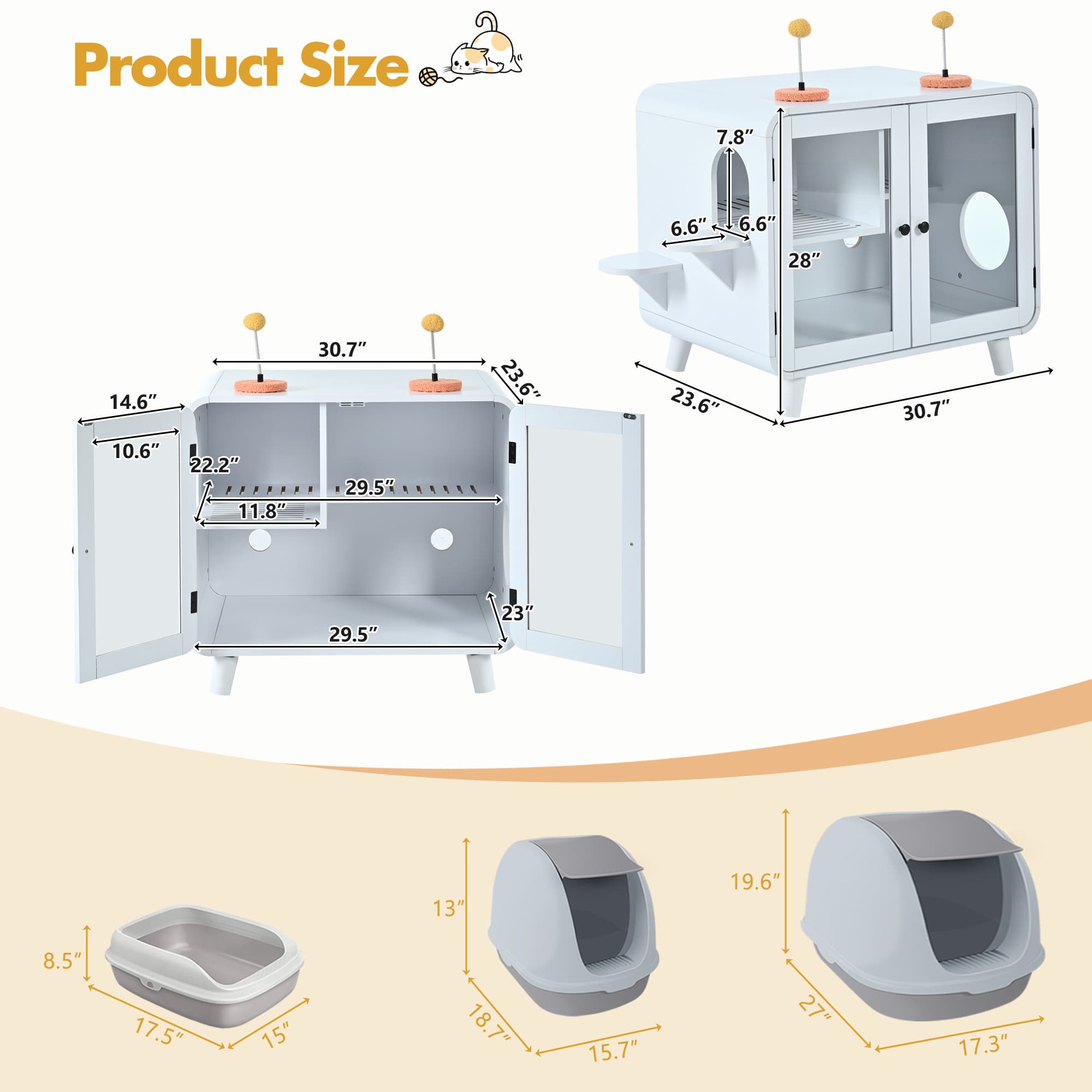 Cat Hidden Litter Box Enclosure With RGB image 10